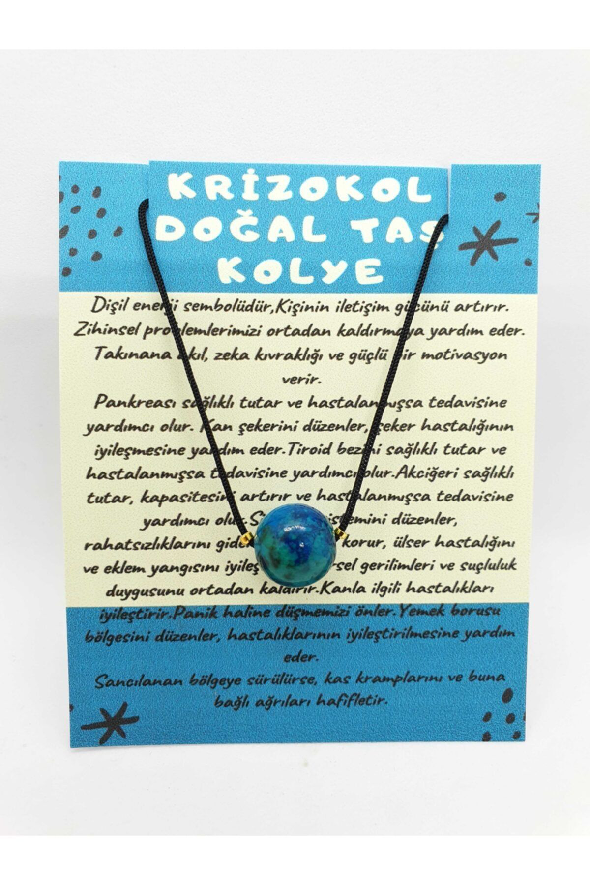 Sertifikalı Krizokol Taşı Kolye Ayarlanabilir Orijinal Doğal Taş Sertifikalı Krizokol Taşı Kolye Ayarlanabilir Orijinal Doğal Taş