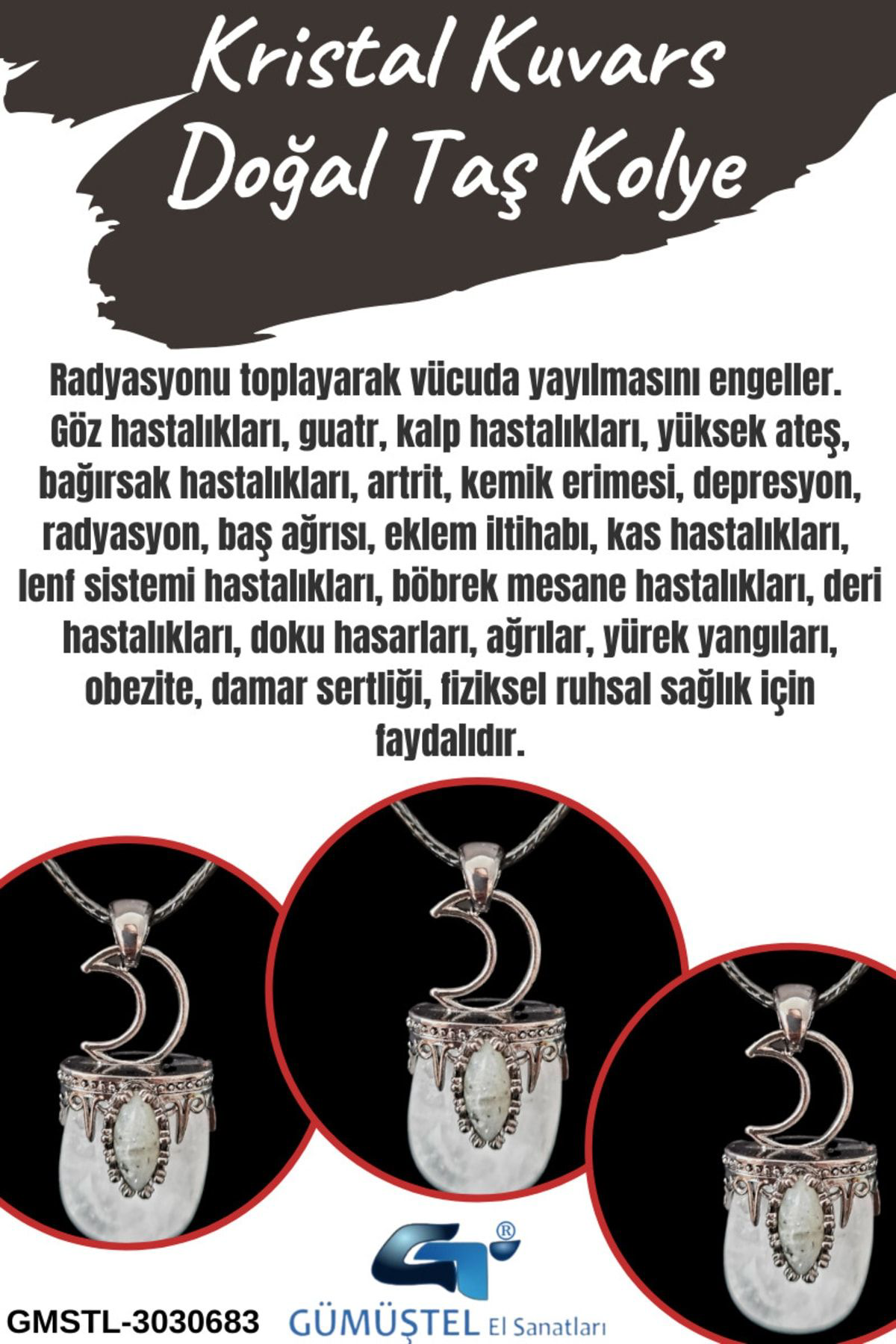 Sertifikalı Kristal Kuvars Doğal Taş Kolye Tasarım Aaa Kalite Sür
