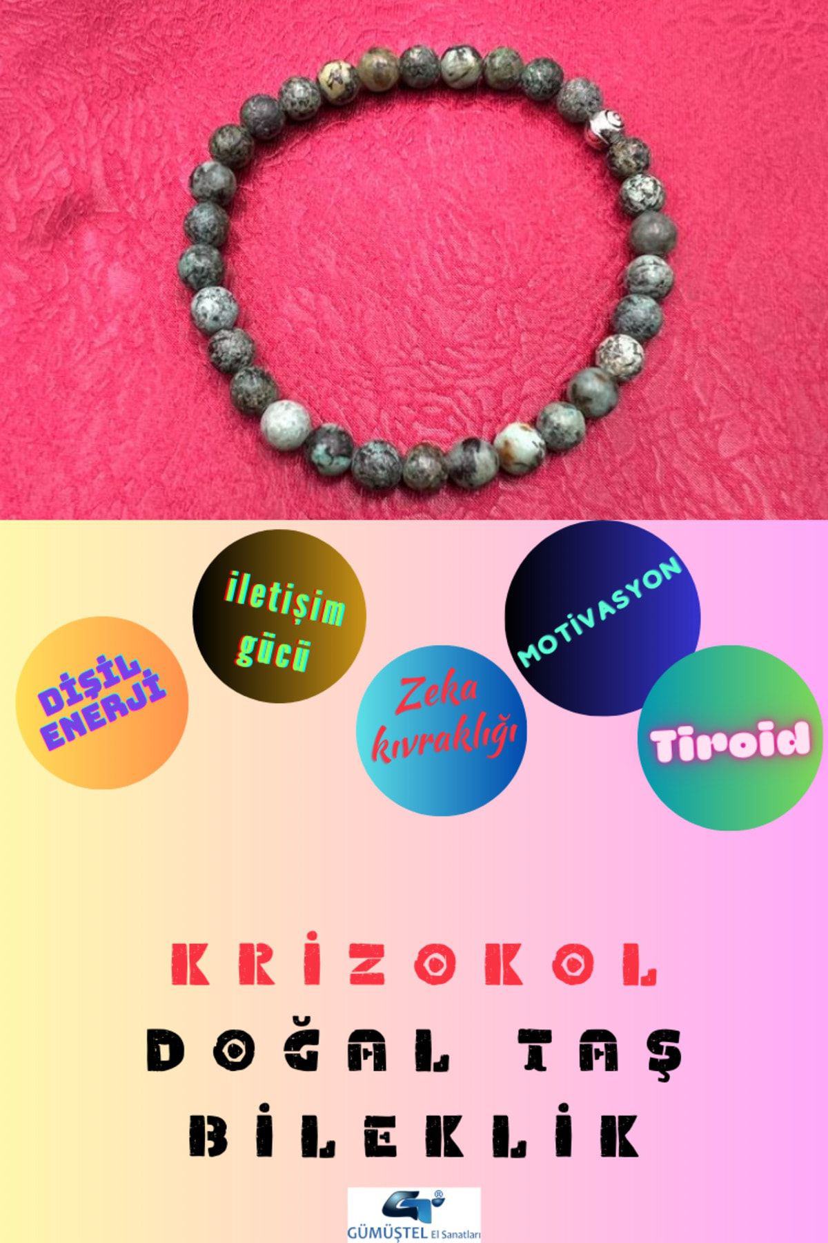 Sertifikalı Krizokol Doğal Taş Bileklik 6 Mm Aaa Kalite Sürpriz H