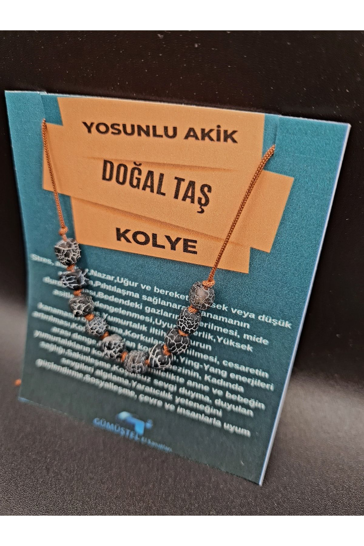 Sertifikalı Küp Akik Doğal Taş Kolye
