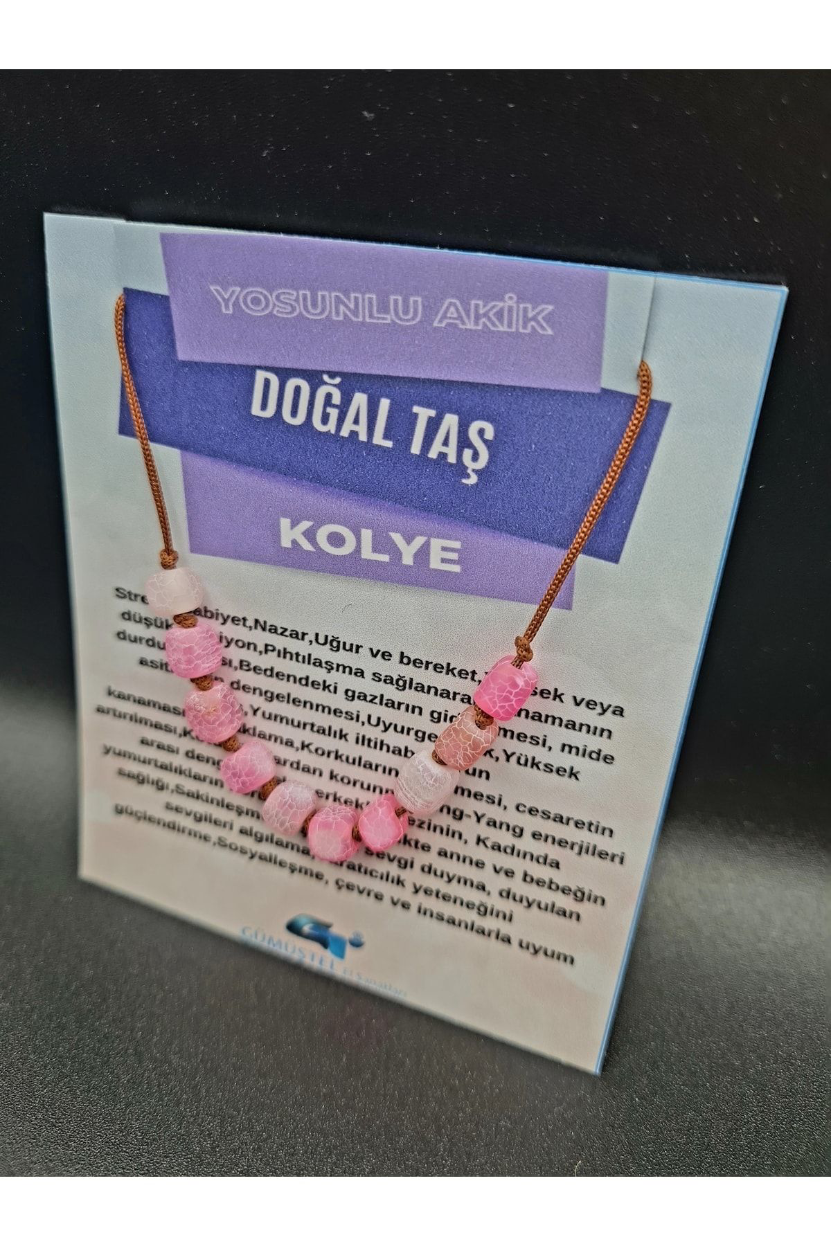 Sertifikalı Küp Akik Doğal Taş Kolye Aaa Kalite