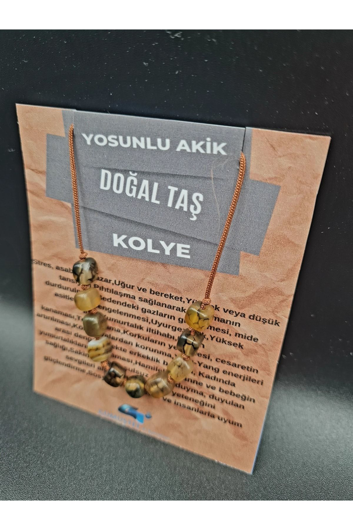 Sertifikalı Küp Akik Doğal Taş Kolye Aaa Kalite