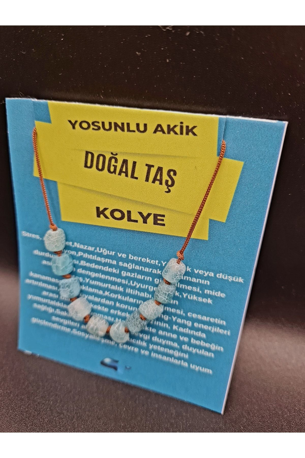 Sertifikalı Küp Akik Doğal Taş Kolye Aaa Kalite