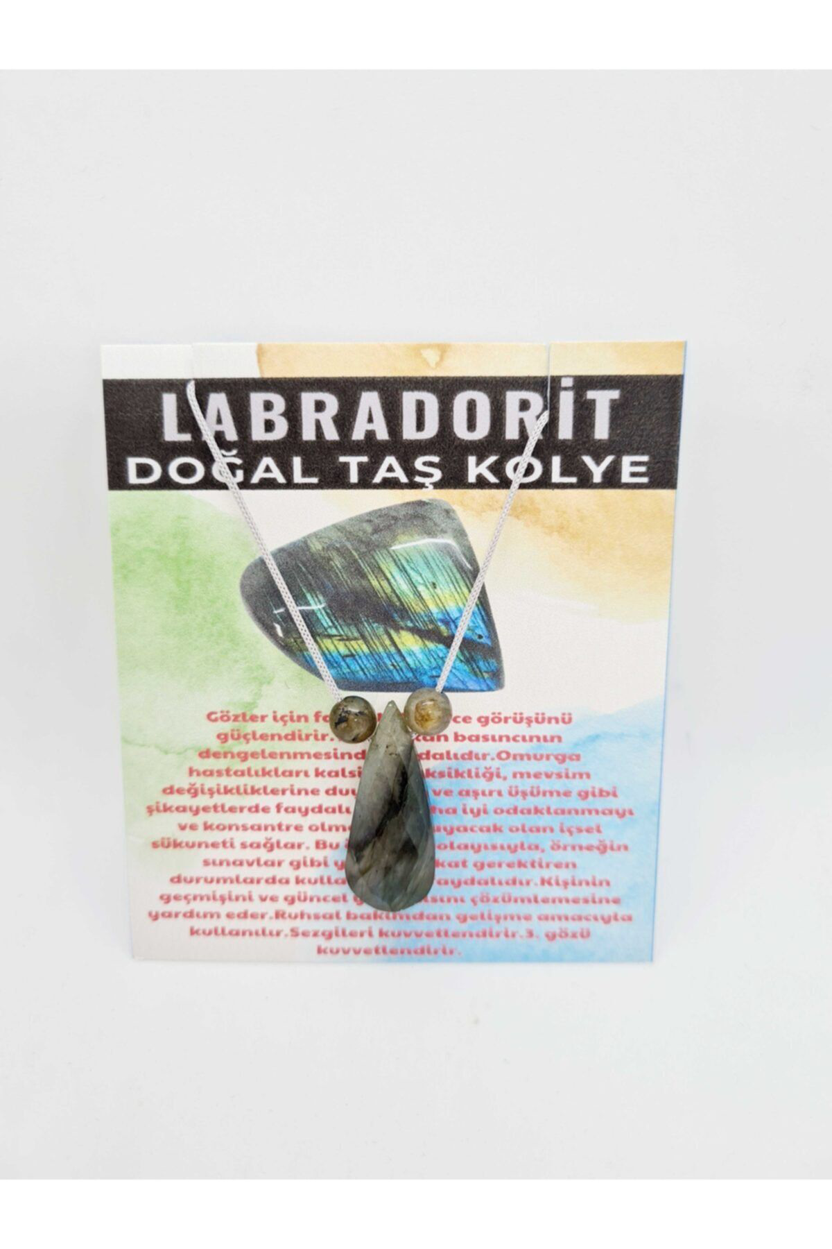 Sertifikalı Labradorit Doğal Taş Kolye Aaa Kalite Orijinal Doğal 