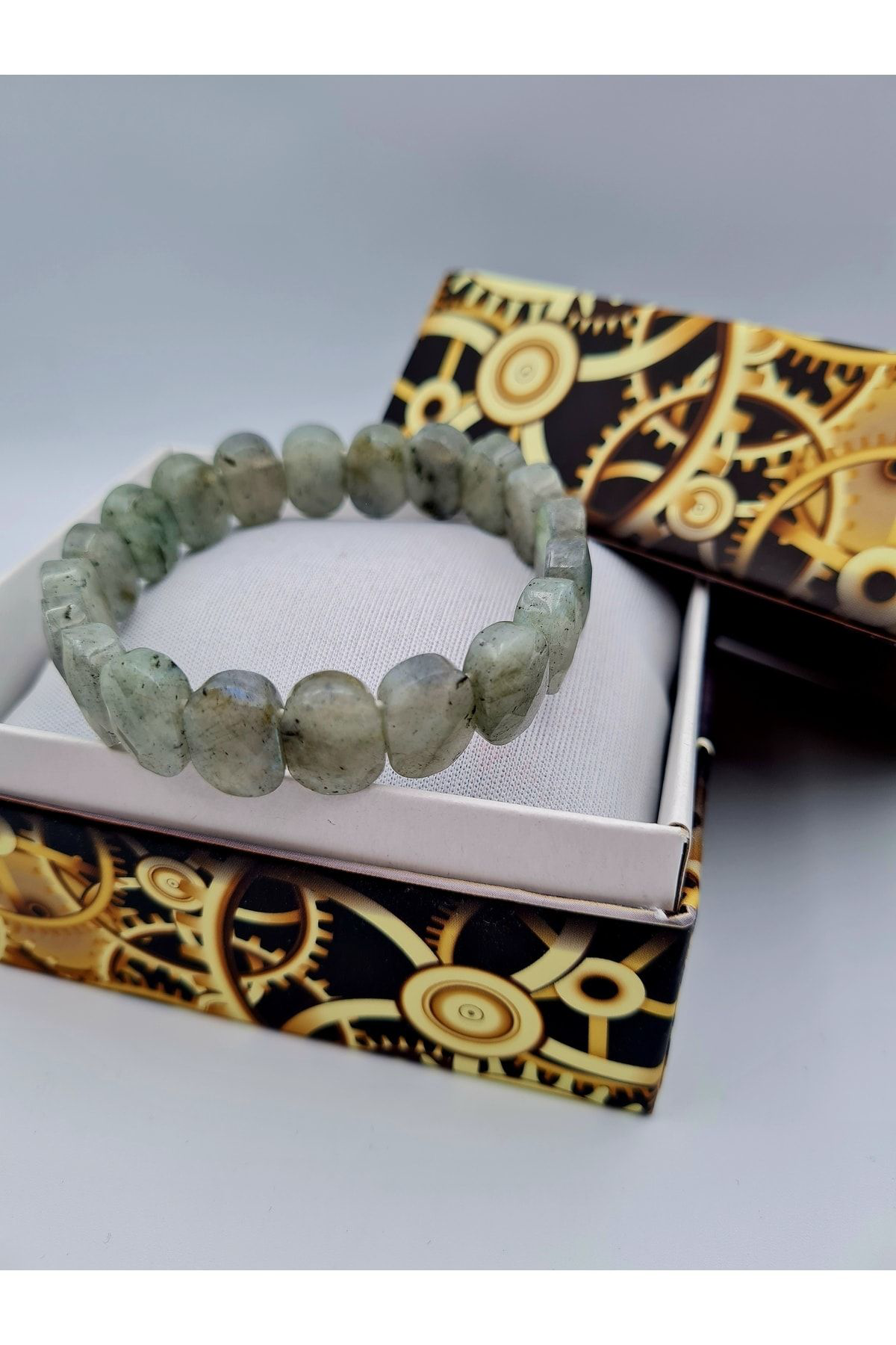 Sertifikalı Labradorit Doğal Taş Rolex Bileklik Aaa Kalite