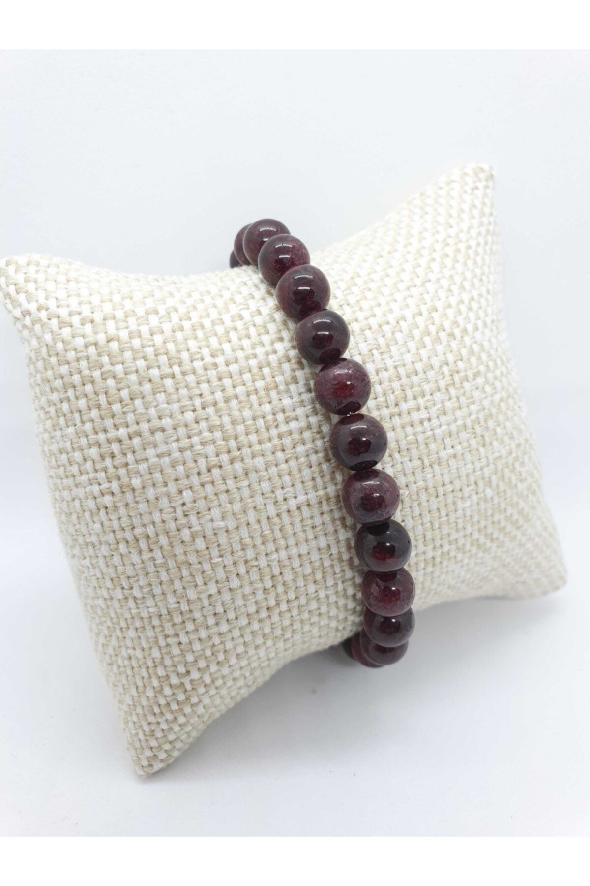 Sertifikalı Lal (GARNET) Doğal Taş Bileklik 8 Mm Orijinal Doğal T