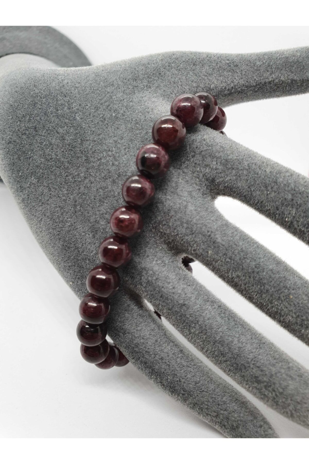 Sertifikalı Lal (GARNET) Doğal Taş Bileklik 8 Mm Orijinal Doğal T