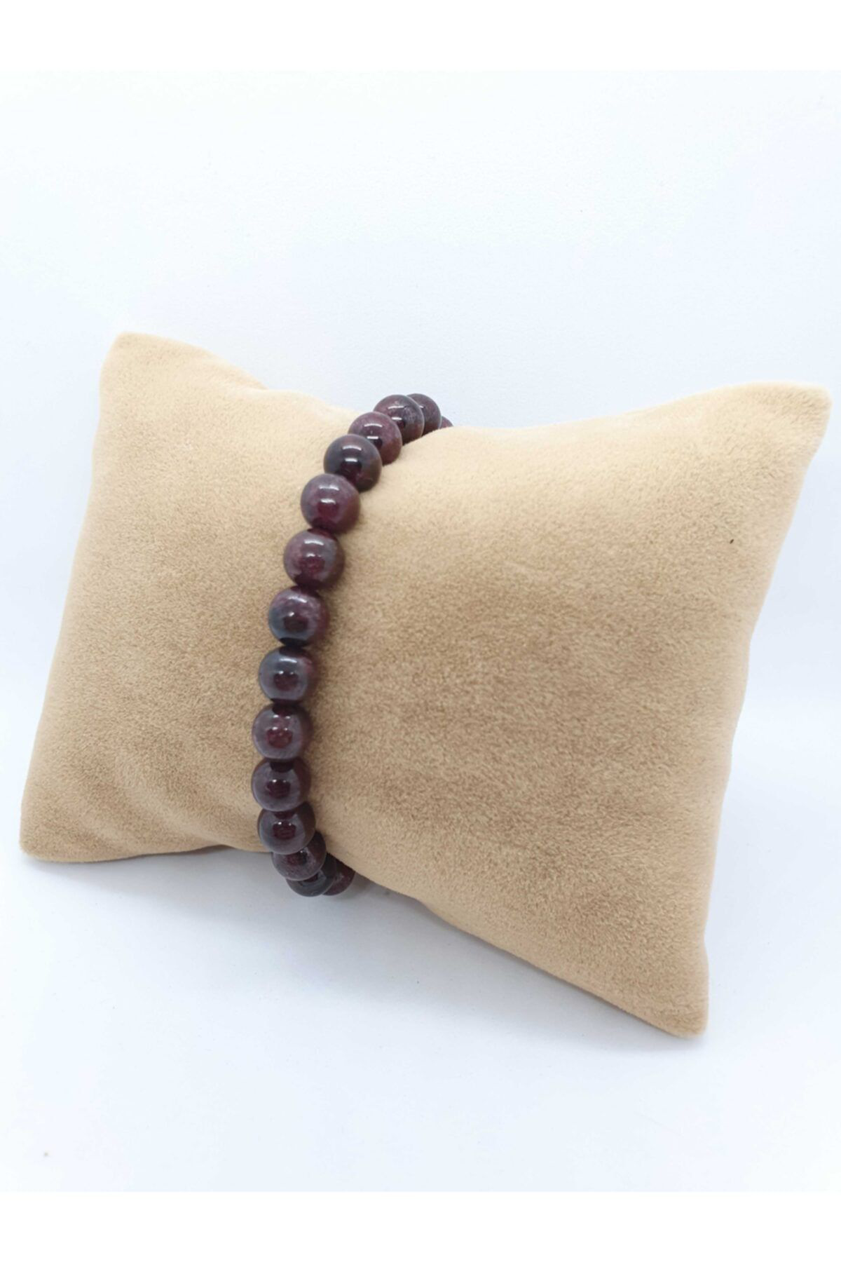 Sertifikalı Lal (GARNET) Doğal Taş Bileklik 8 Mm Orijinal Doğal T