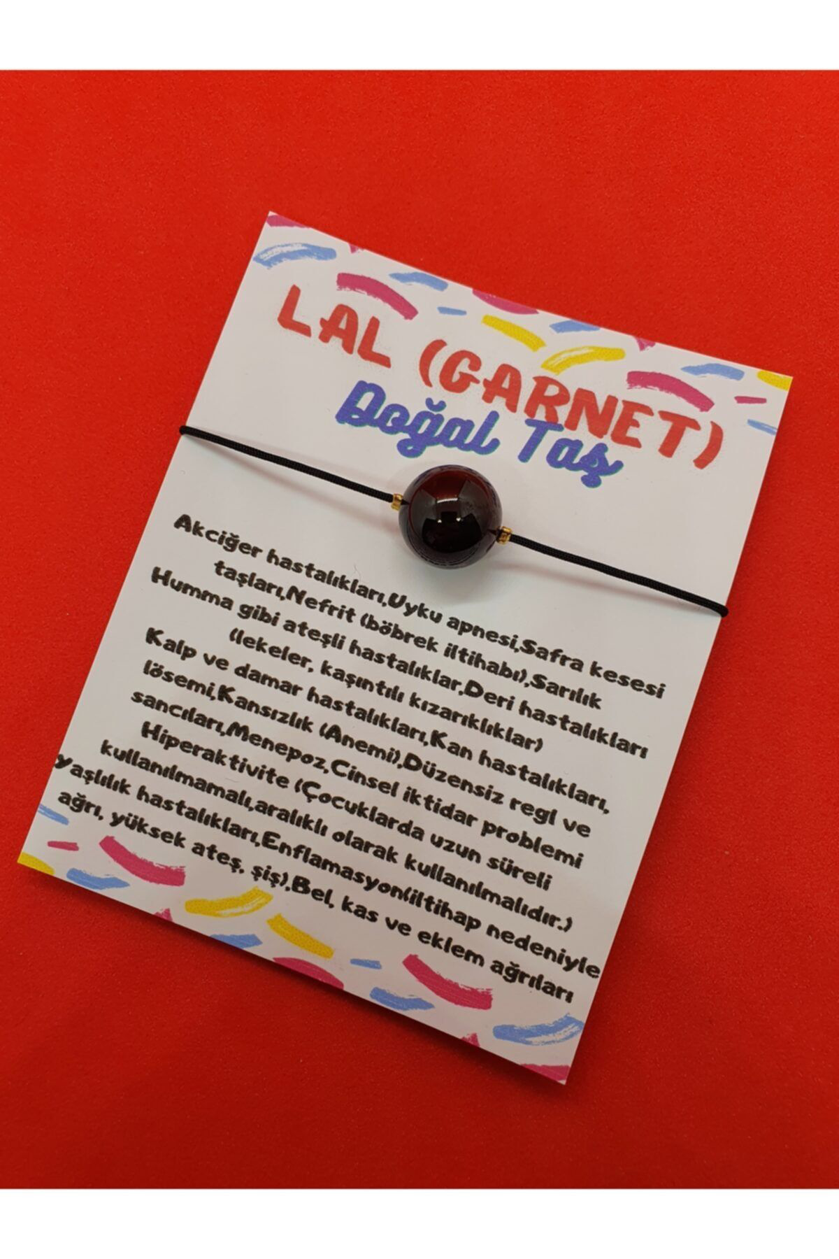 Sertifikalı Lal (GARNET) Taşı Bileklik 12mm Orijinal Doğal Taş