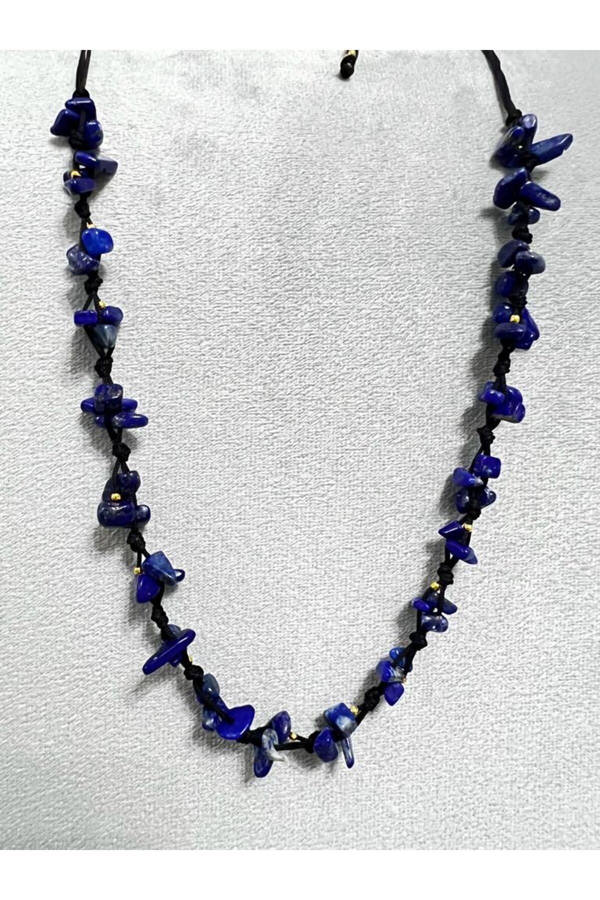 Sertifikalı Lapis Lazuli Doğal Taş Tasarım Kolye
