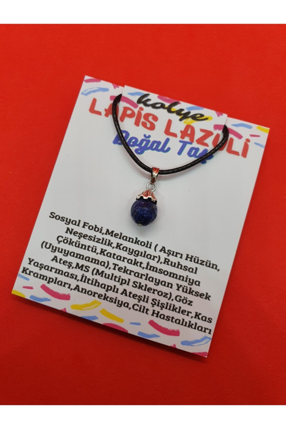 Sertifikalı Lapis Lazuli Taşı Doğal Taş Kolye