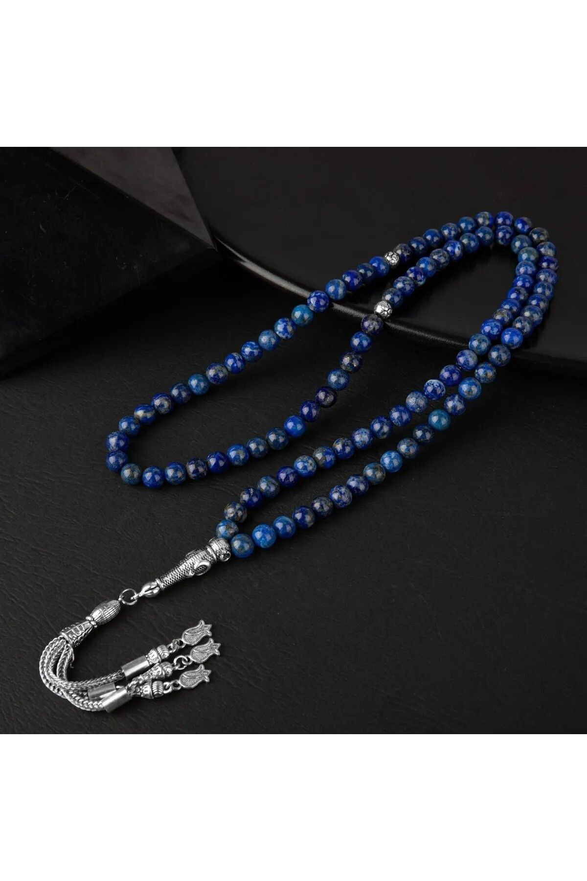 Sertifikalı Lapis Lazuli Doğal Taş Tesbih 99luk 6mm