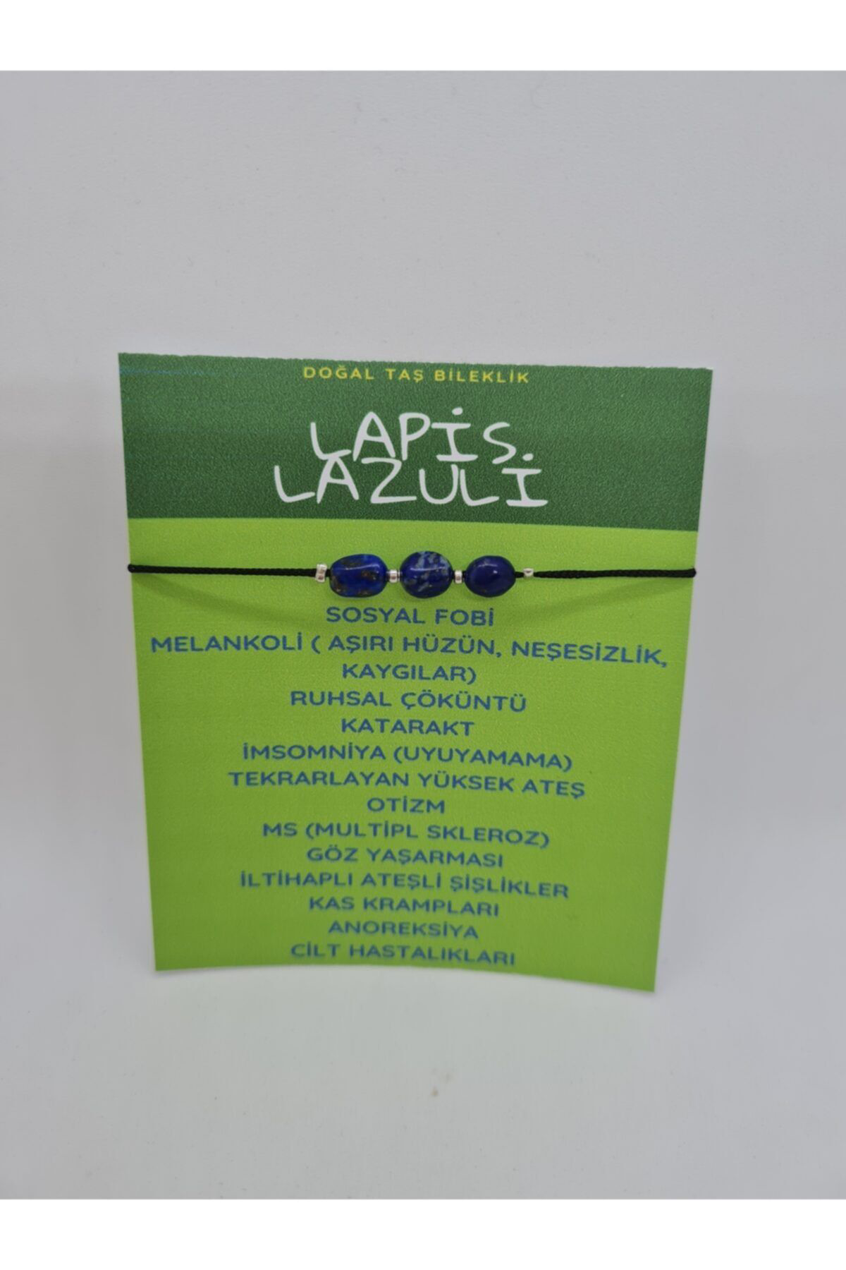 Sertifikalı Lapis Lazuli Doğal Taş Bileklik Asansörlü Ayarlanabil