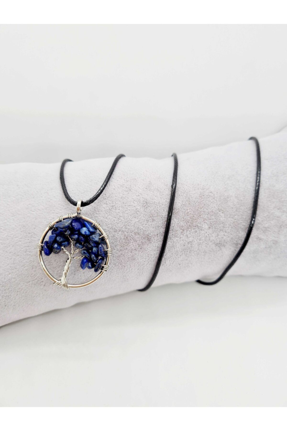 Sertifikalı Lapis Lazuli Taşı Hayat Ağacı Kolye Orijinal Doğal Ta
