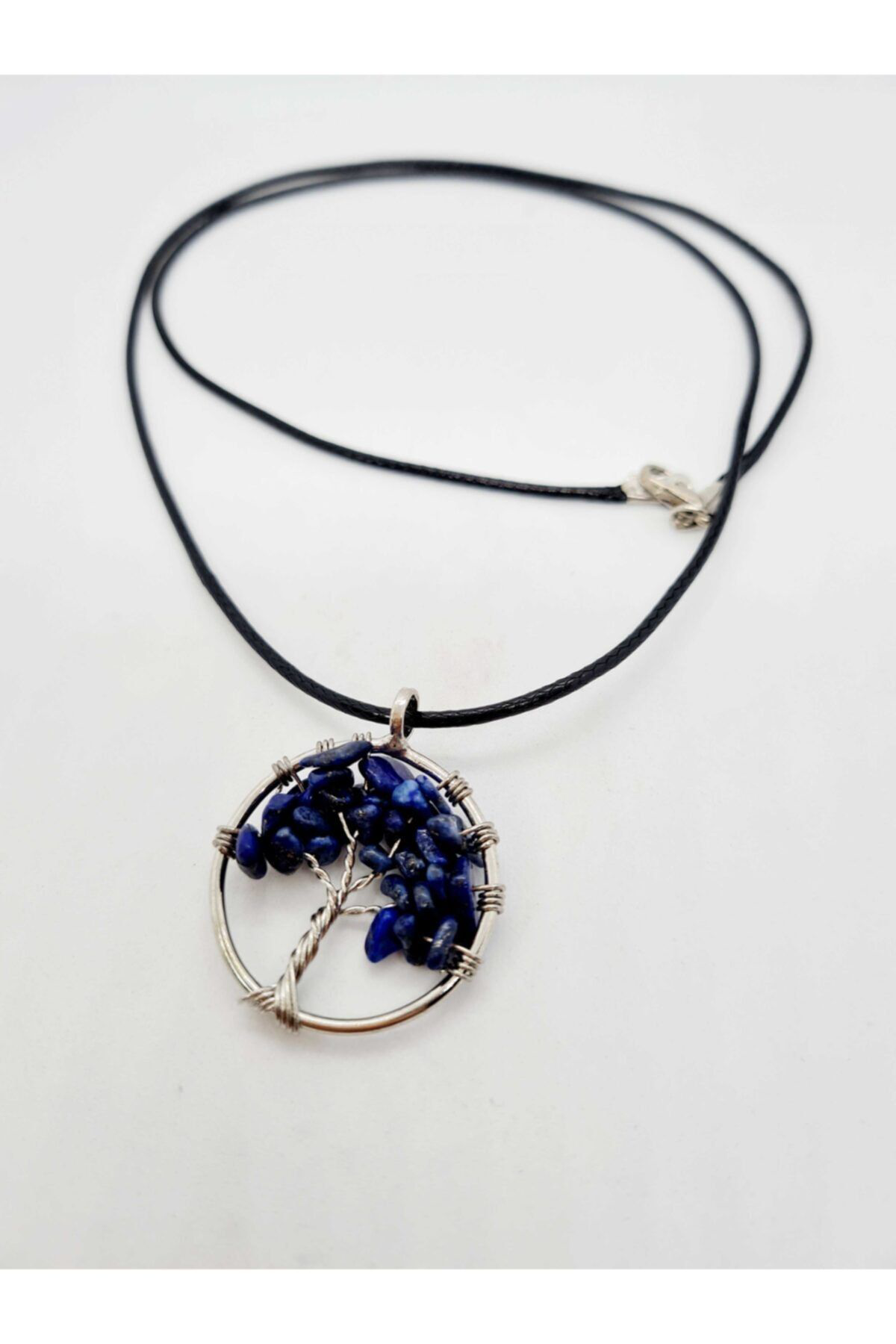 Sertifikalı Lapis Lazuli Taşı Hayat Ağacı Kolye Orijinal Doğal Ta