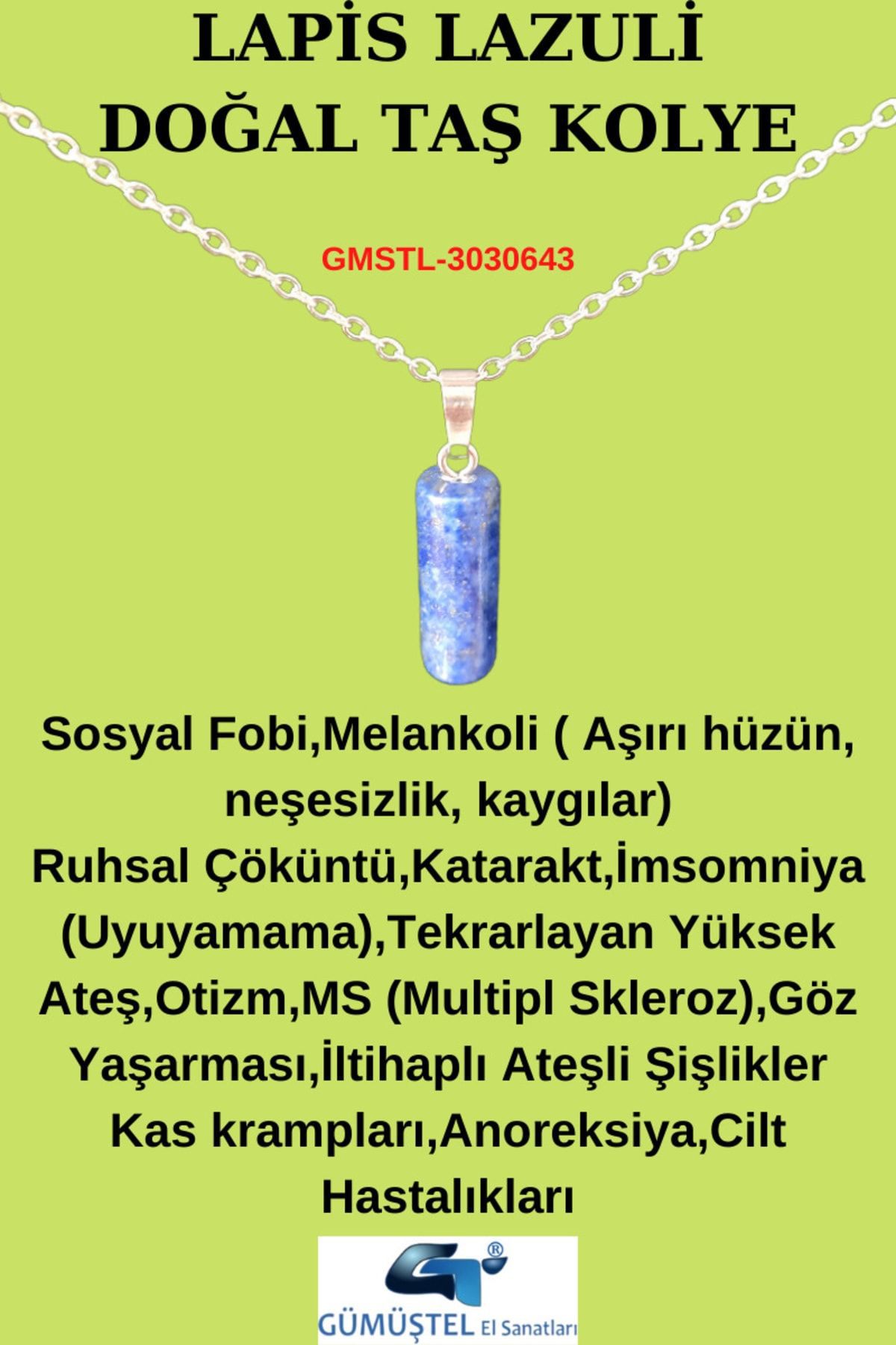 Sertifikalı Lapis Lazuli Doğal Taş Kolye