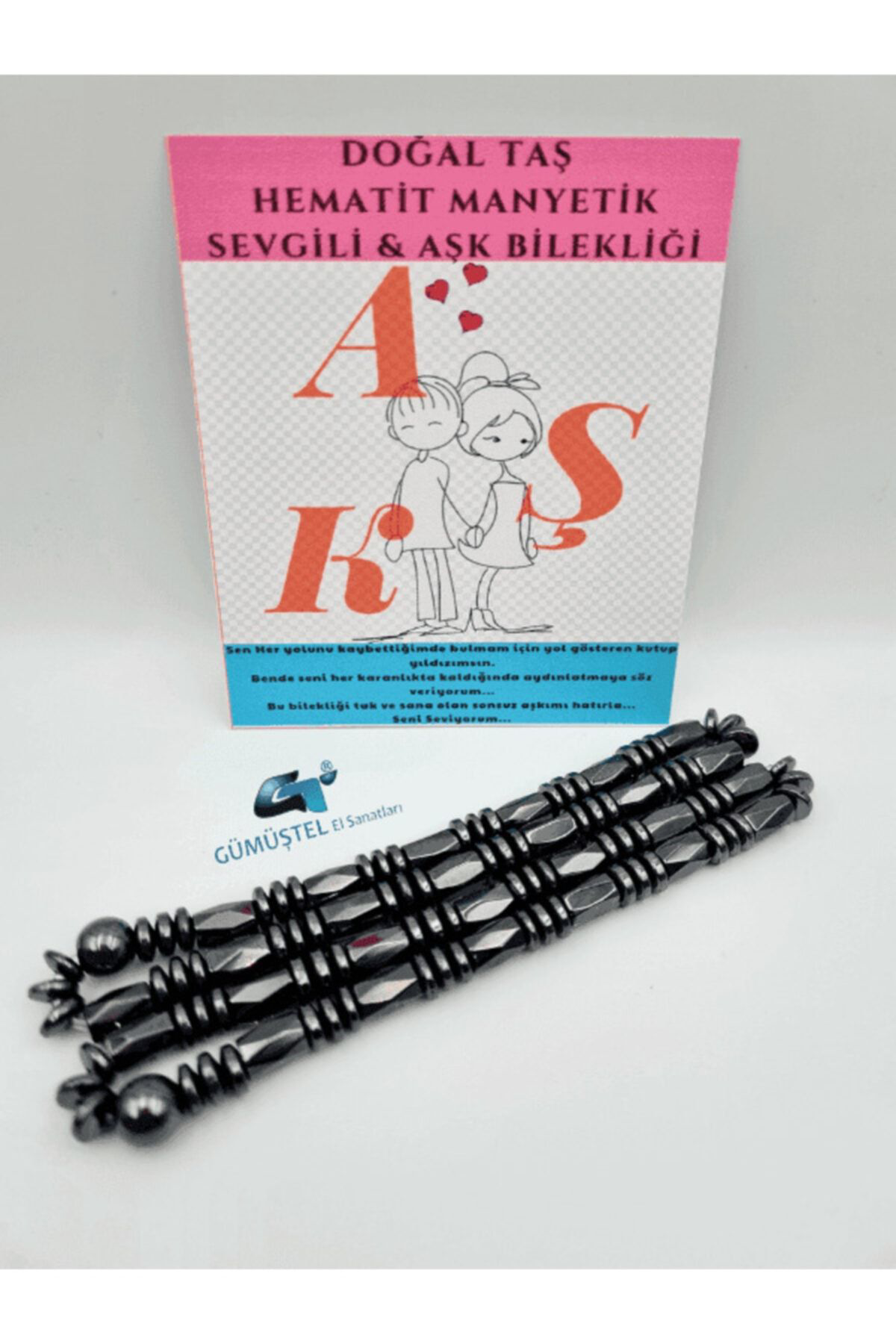 Sertifikalı Manyetik Hematit Doğal Taşlı Aşk & Sevgili Bilekliği Sertifikalı Manyetik Hematit Doğal Taşlı Aşk & Sevgili Bilekliği