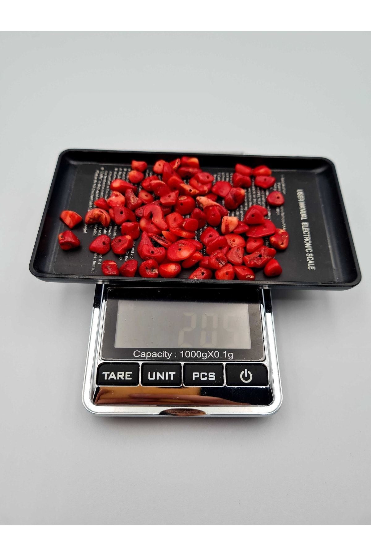 Sertifikalı Mercan Kırık Doğal Taş - 20 gr Delikli