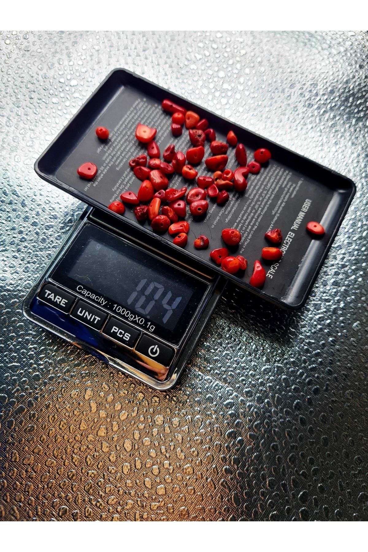 Sertifikalı Mercan Kırık Doğal Taş - 10 gr Delikli Doğal Taş