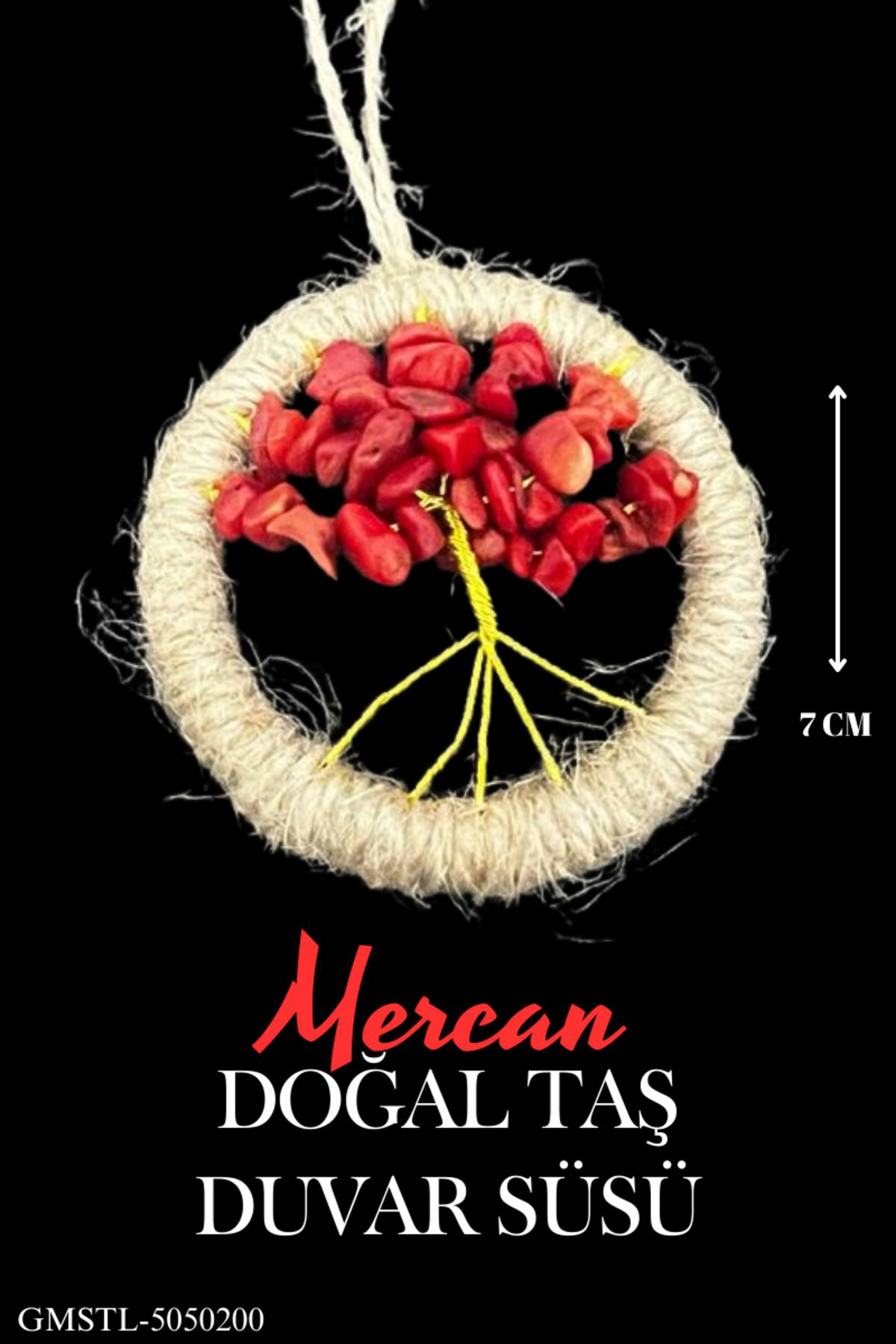 Sertifikalı Mercan Doğal Taş El Yapımı Duvar Süsü & Araba Süsü & 