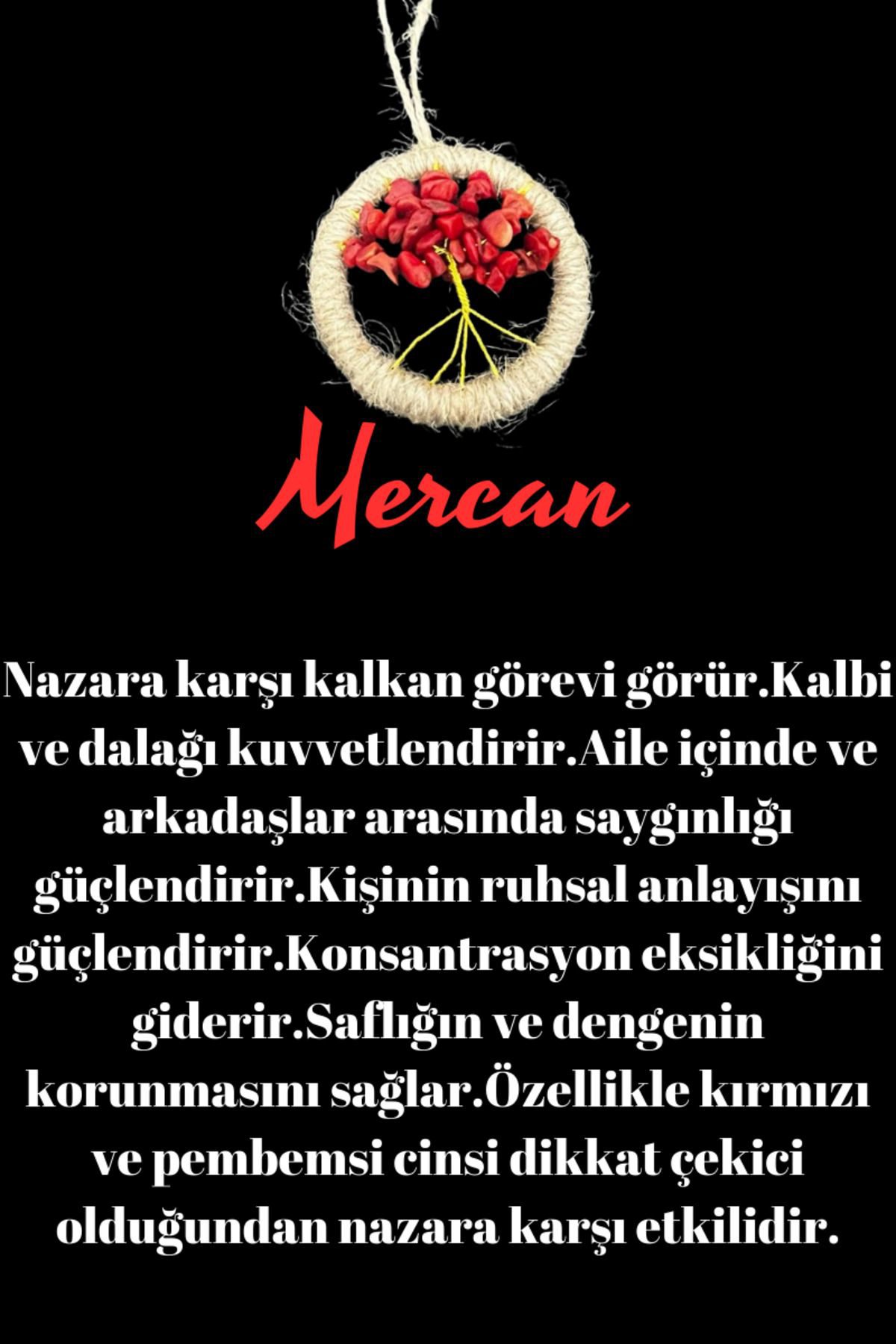Sertifikalı Mercan Doğal Taş El Yapımı Duvar Süsü & Araba Süsü & 
