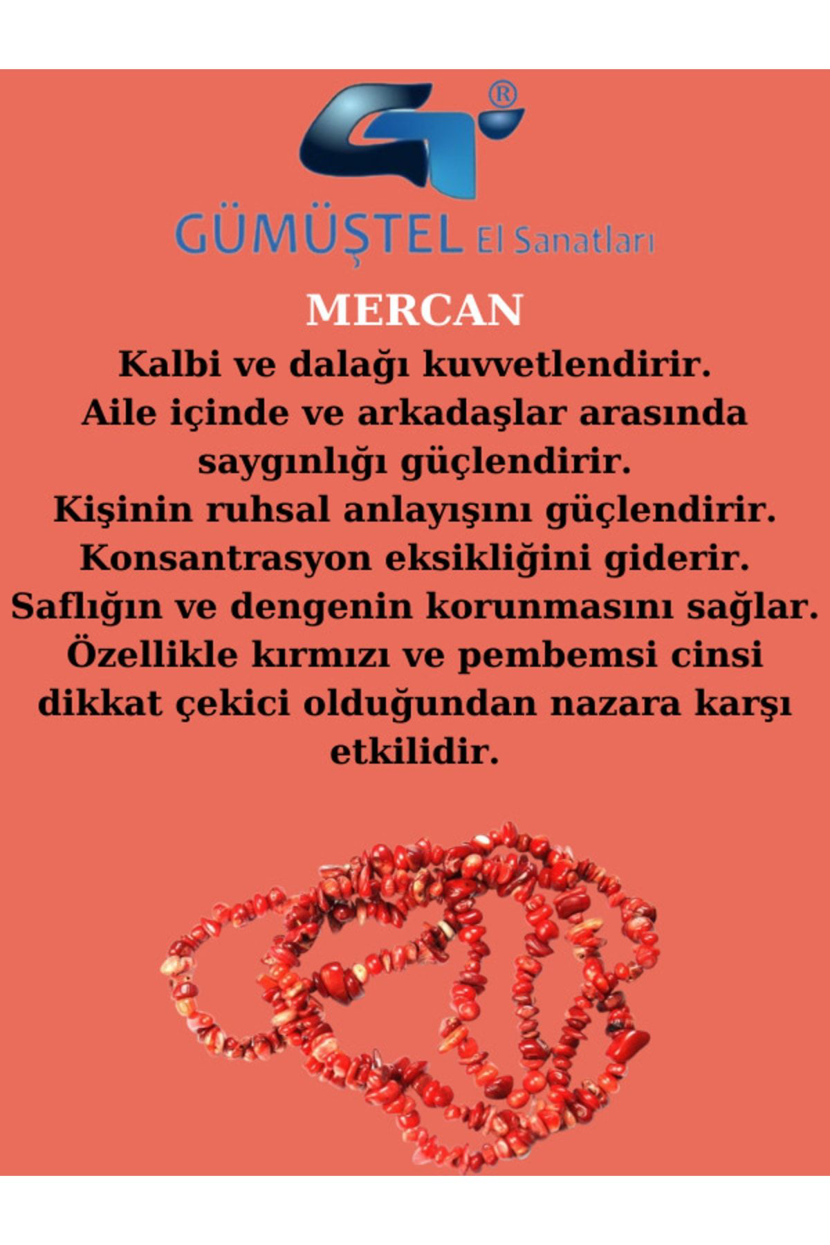 Gümüştel El Sanatlari Sertifikali Mercan Kirik Doğal Taş - 10 Gr Delikli Doğal Taş