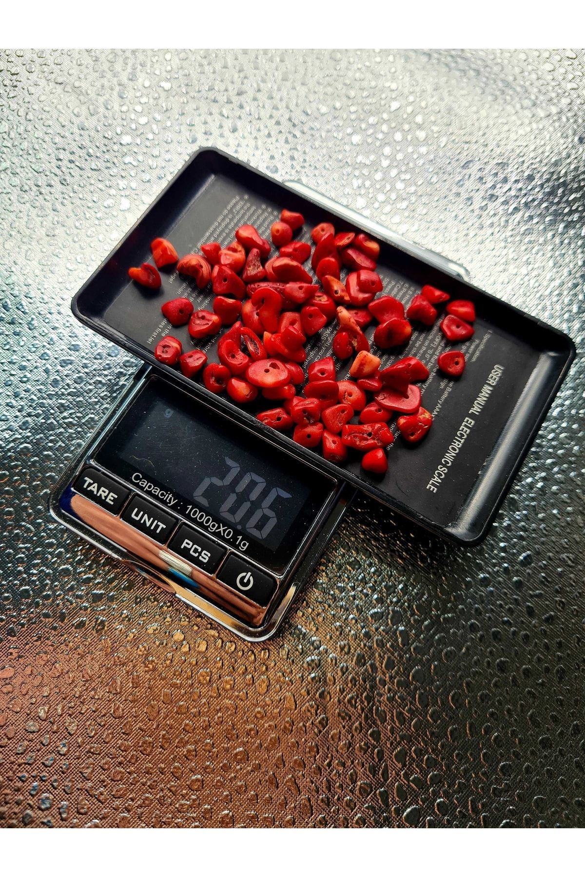 Sertifikalı Mercan Kırık Doğal Taş - 20 gr Delikli