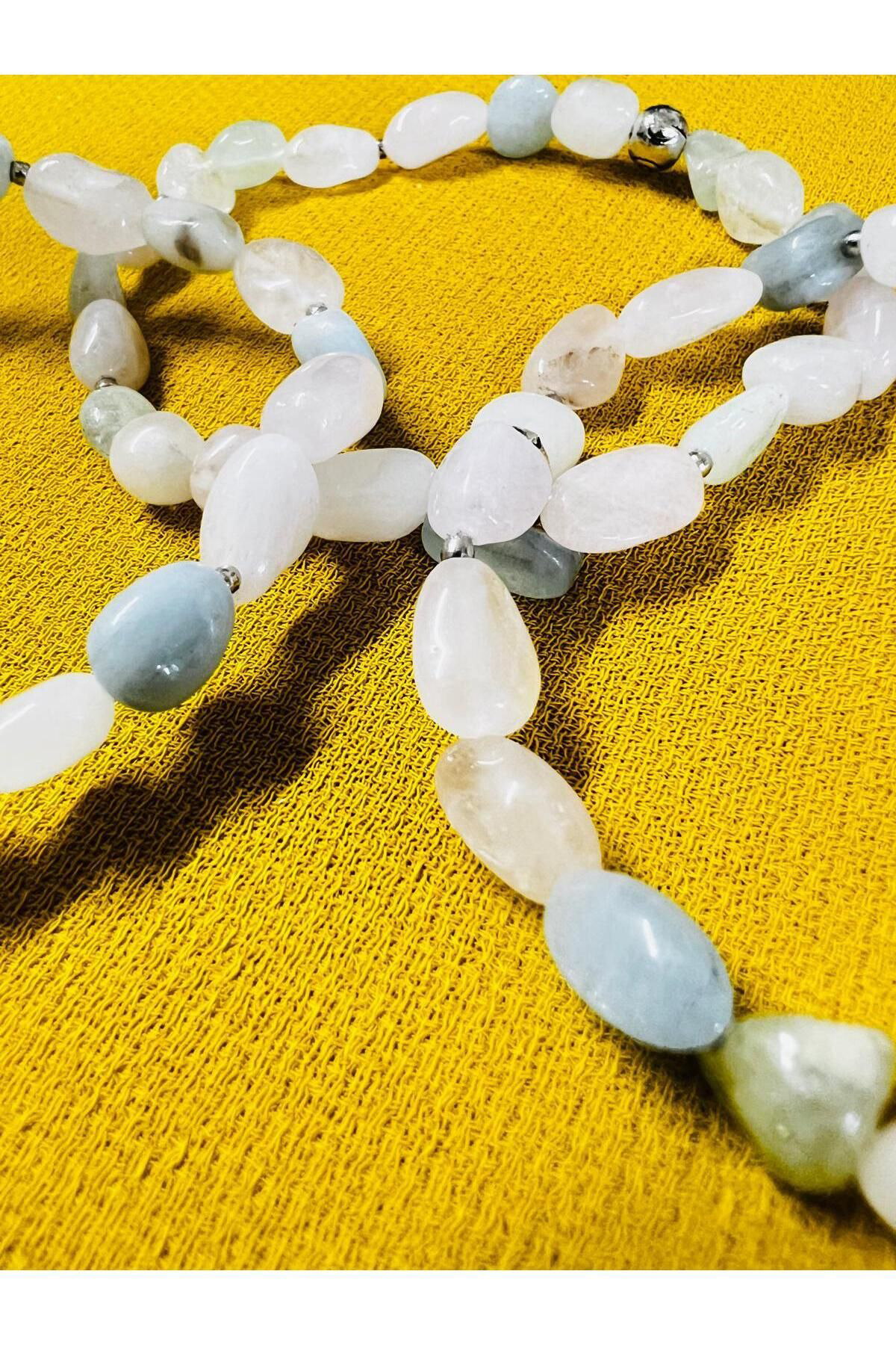 Sertifikalı Morganit Doğal Taş Şekilsiz Tımbıl Bileklik AAA Kalit