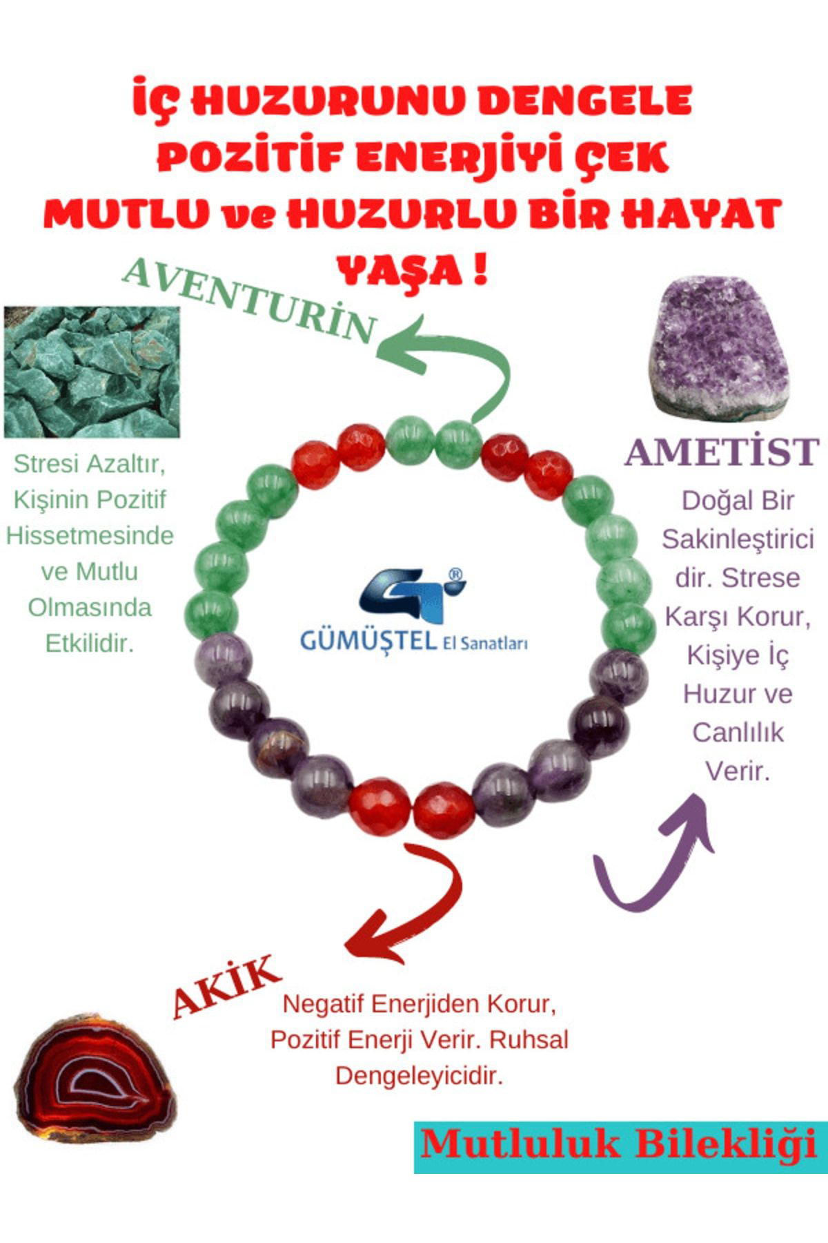 Sertifikalı Mutluluk Iç Huzur Pozitif Enerji Doğal Taş Tılsım Bil