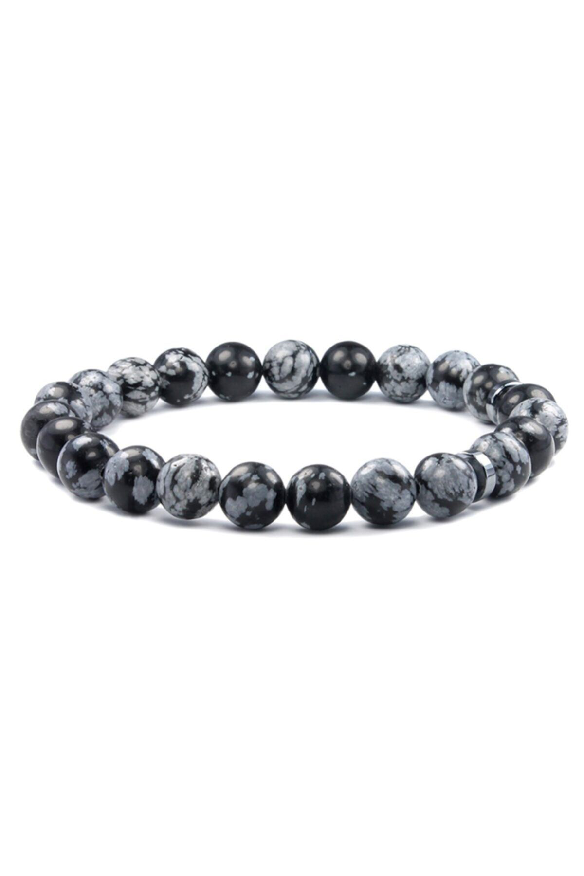 Sertifikalı Obsidyen Taşı Bileklik Orijinal Karlı 8 Mm Doğal Taş
