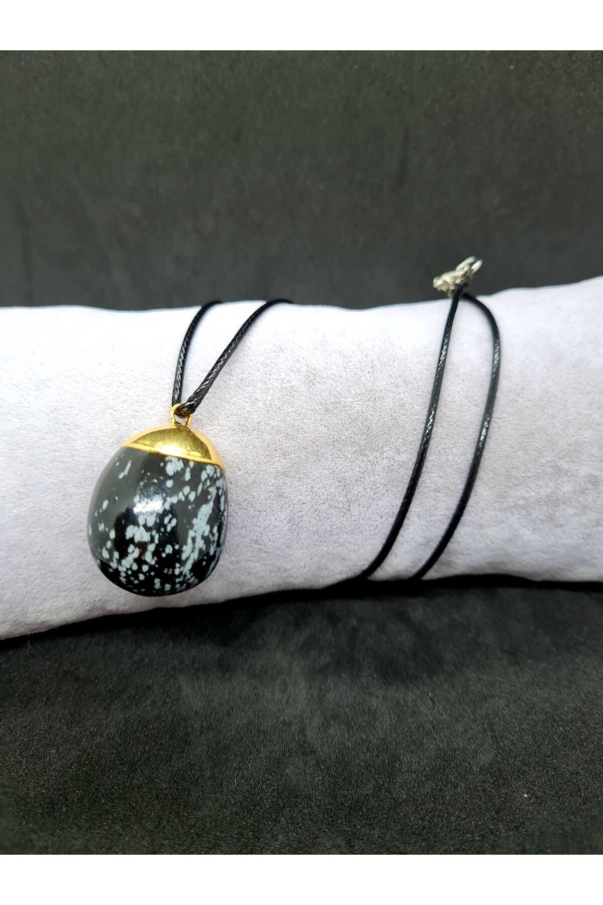 Sertifikalı Obsidyen Taşı Doğal Taş Kolye