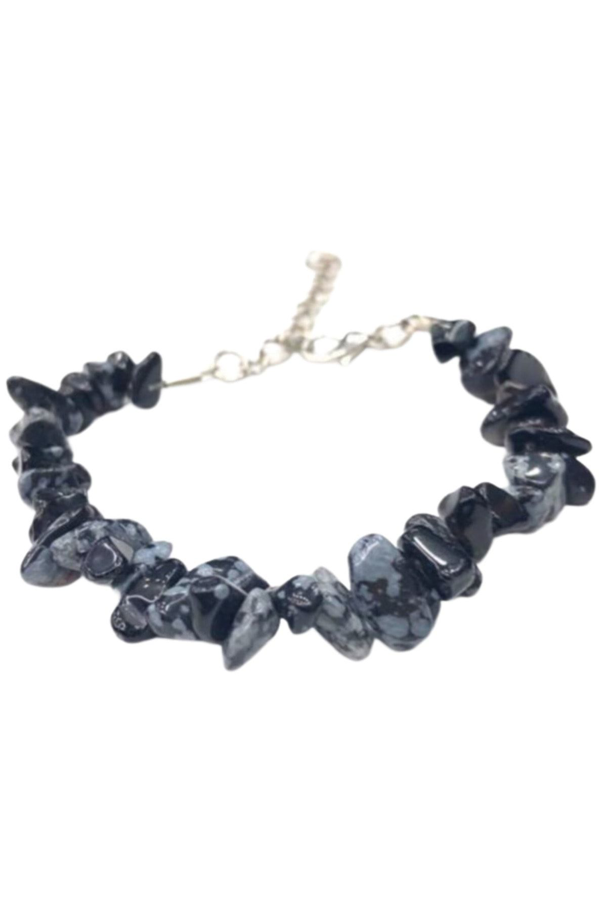 Sertifikalı Obsidyen Taşı Doğal Taş Bileklik