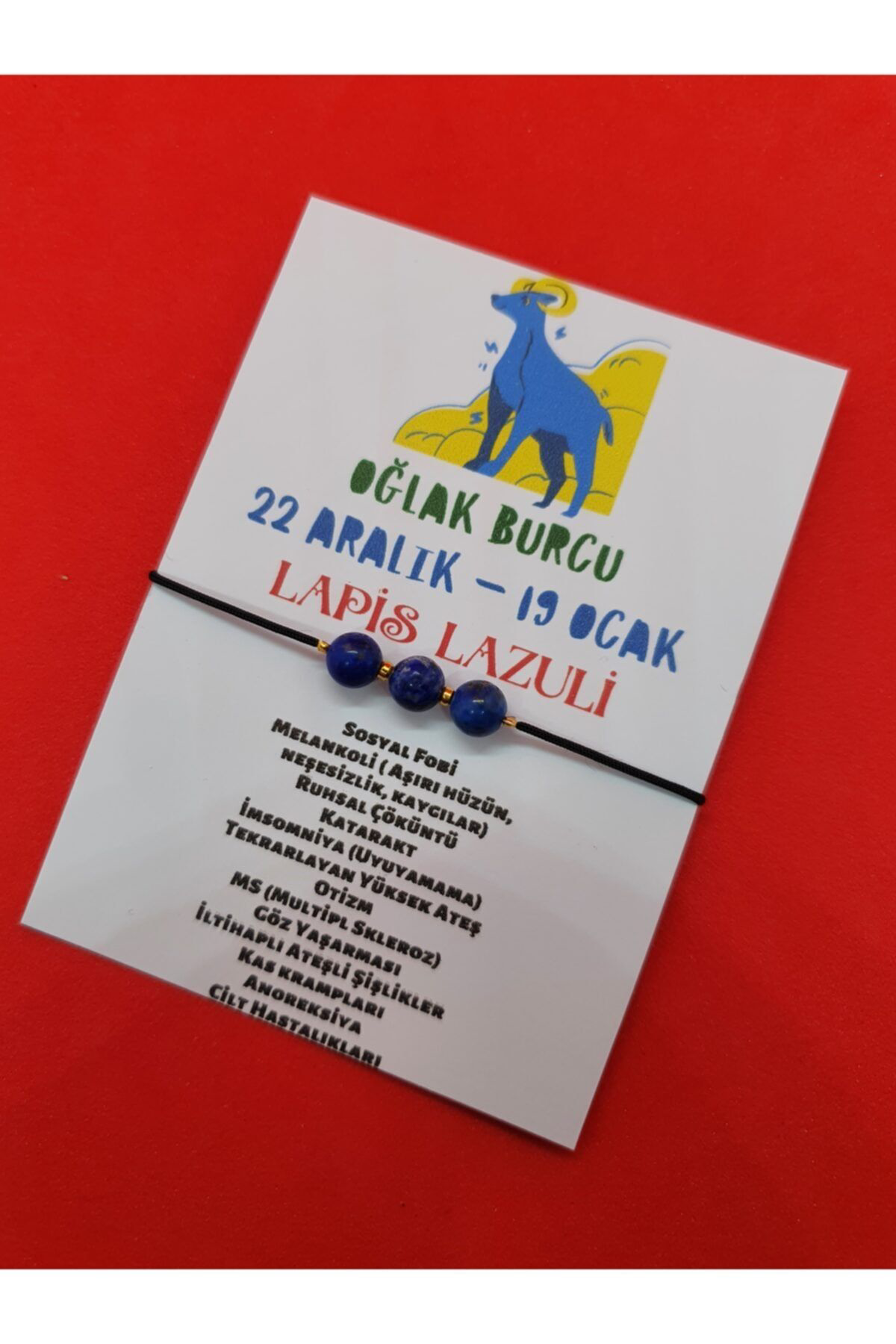 Sertifikalı Oğlak Burcu Lapis Taşı Bileklik