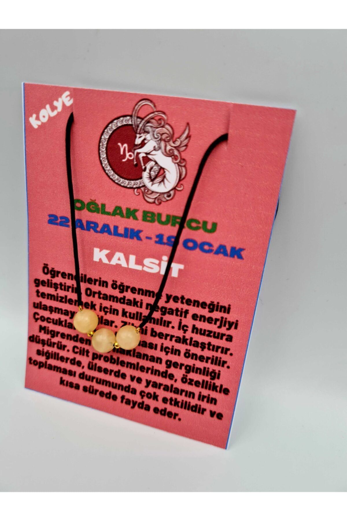 Sertifikalı Oğlak Burcu Kalsit Taşı Doğal Taş Kolye Fiyatı, Yorumları ve Özellikleri
