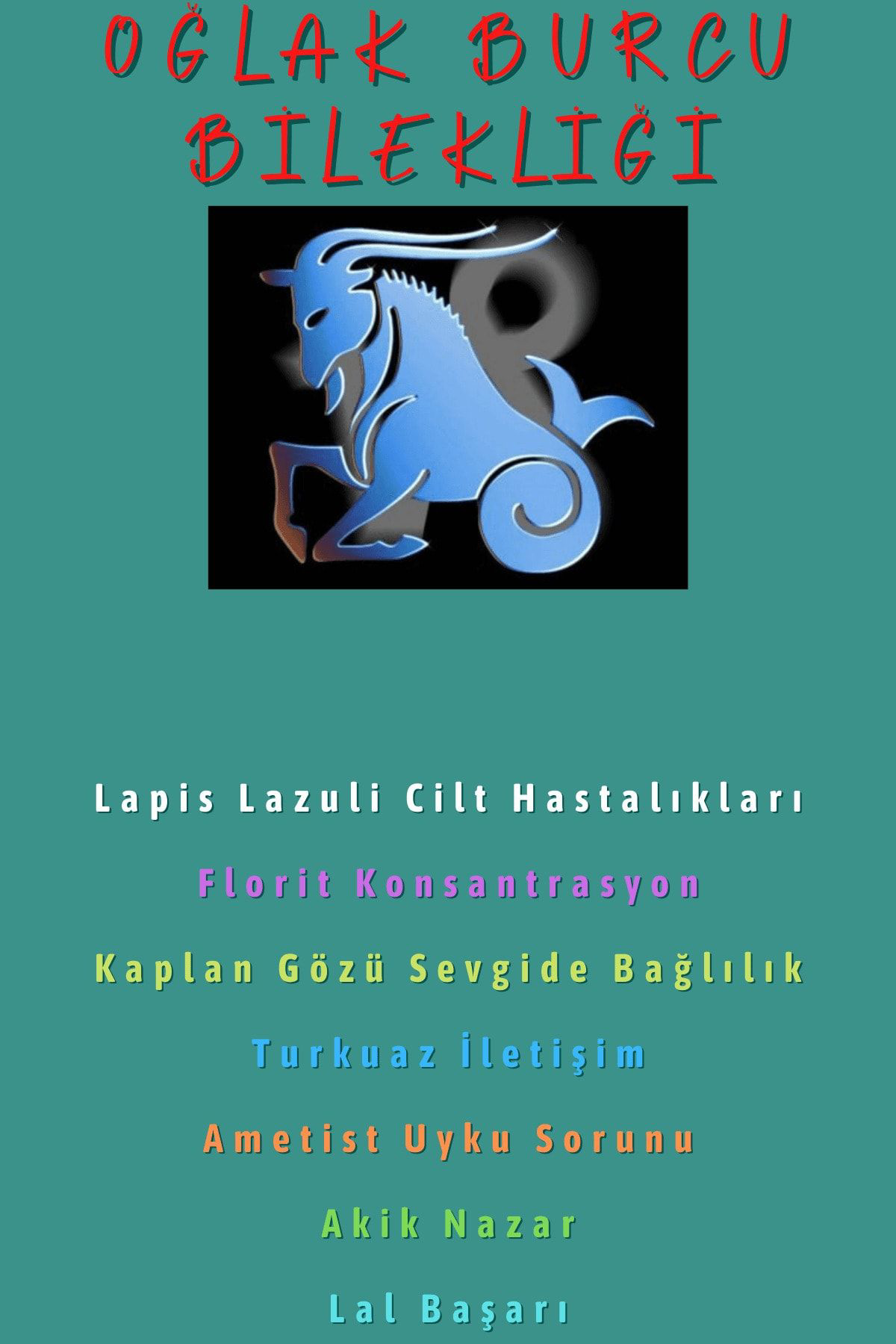 Gümüştel El Sanatlari Sertifikali Oğlak Burcu Bileklik Doğal Taş