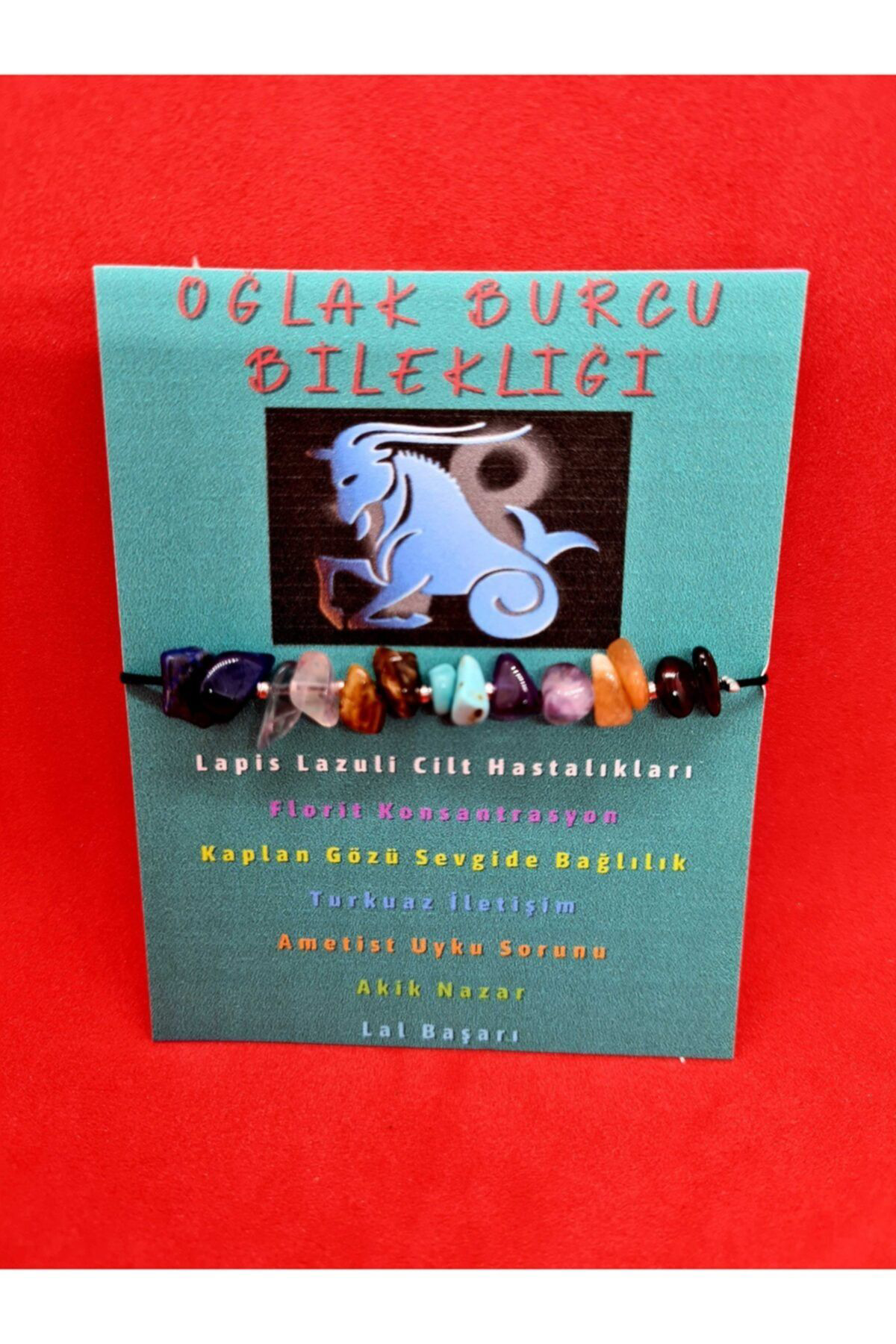 Gümüştel El Sanatlari Sertifikali Oğlak Burcu Bileklik Doğal Taş