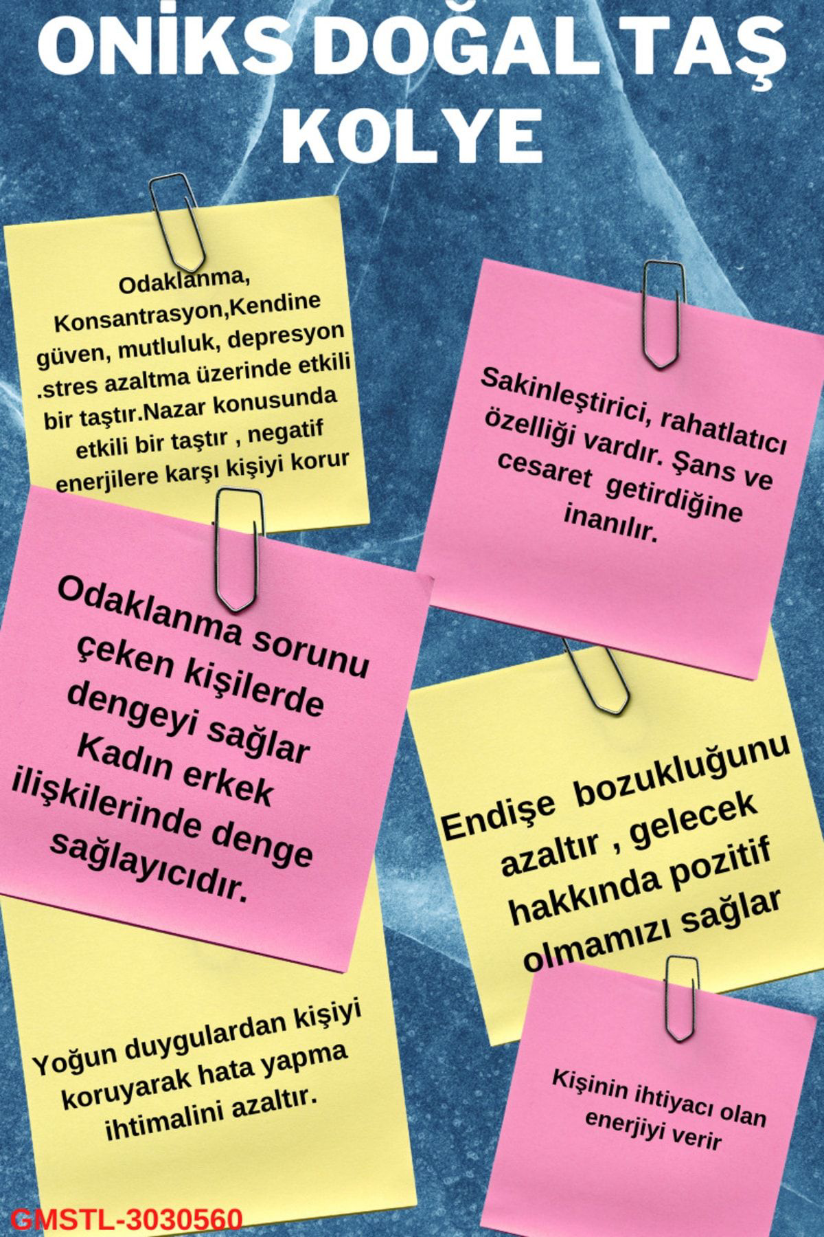 Sertifikalı Oniks Doğal Taş Kolye Orijinal Doğal Taş El Yapımı Te
