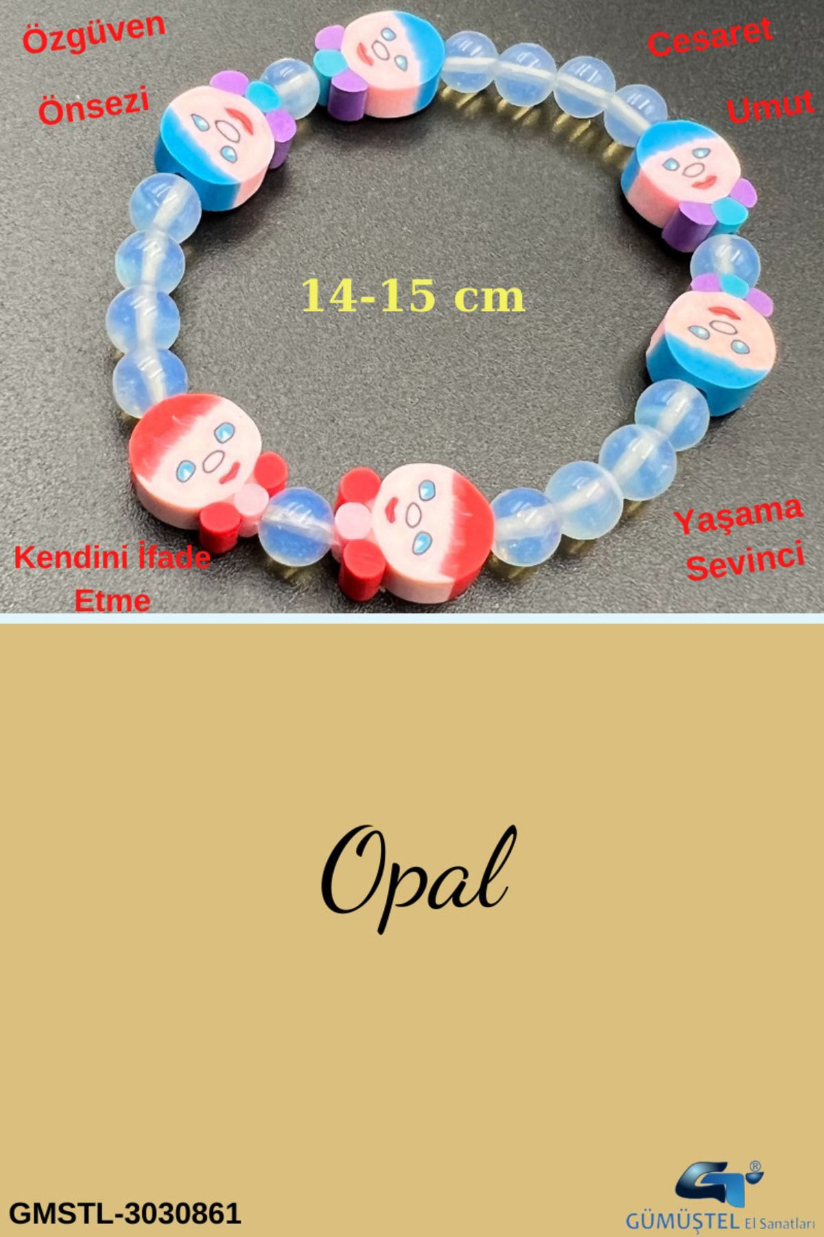 Sertifikalı Opal Doğal Taş Çocuk Bilekliği
