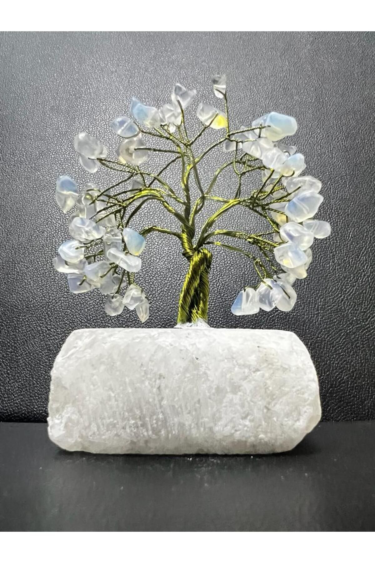 Gümüştel El Sanatlari Sertifikali Opal Orijinal Doğal Taş Hayat Ağaci Biblo El Yapimi S