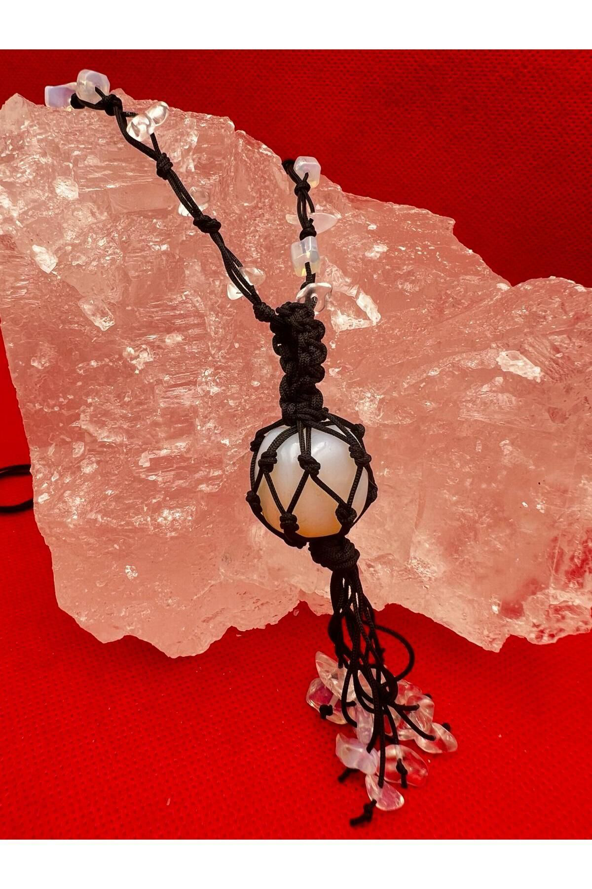Sertifikalı Opal Doğal Taş Kolye El Yapımı Handmade A Kalite