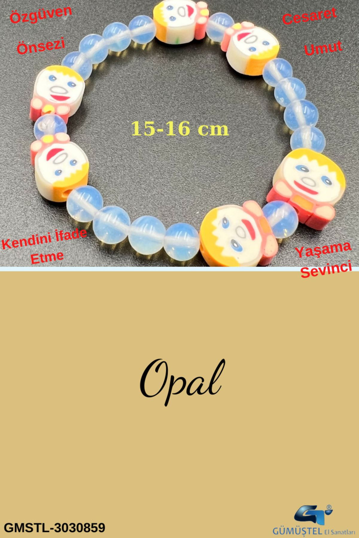 Sertifikalı Opal Doğal Taş Çocuk Bilekliği Sertifikalı Opal Doğal Taş Çocuk Bilekliği