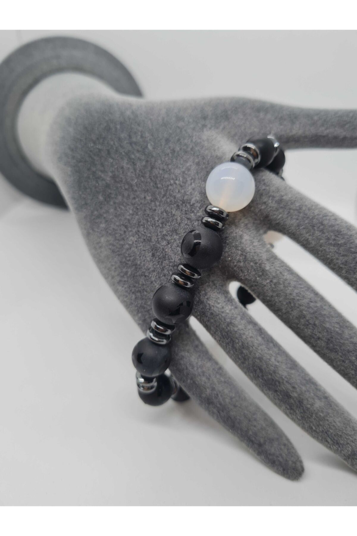 Sertifikalı Opal, Obsidyen, Hematit, Oniks Doğal Taş Bileklik Tas