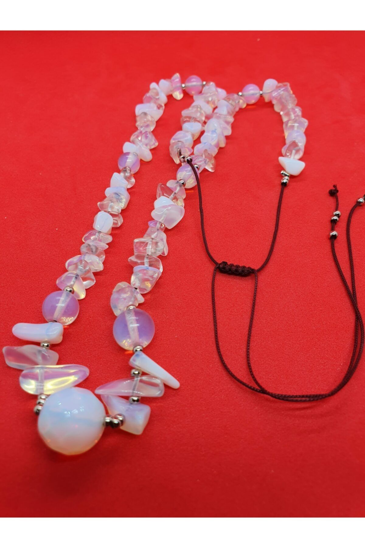 Sertifikalı Opal Doğal Taş Kolye Orijinal Doğal Taş Tasarım Kolye