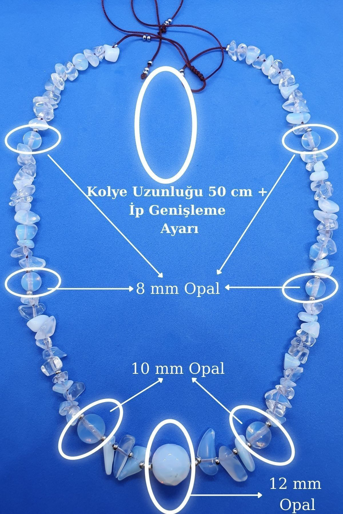 Sertifikalı Opal Doğal Taş Kolye Orijinal Doğal Taş Tasarım Kolye