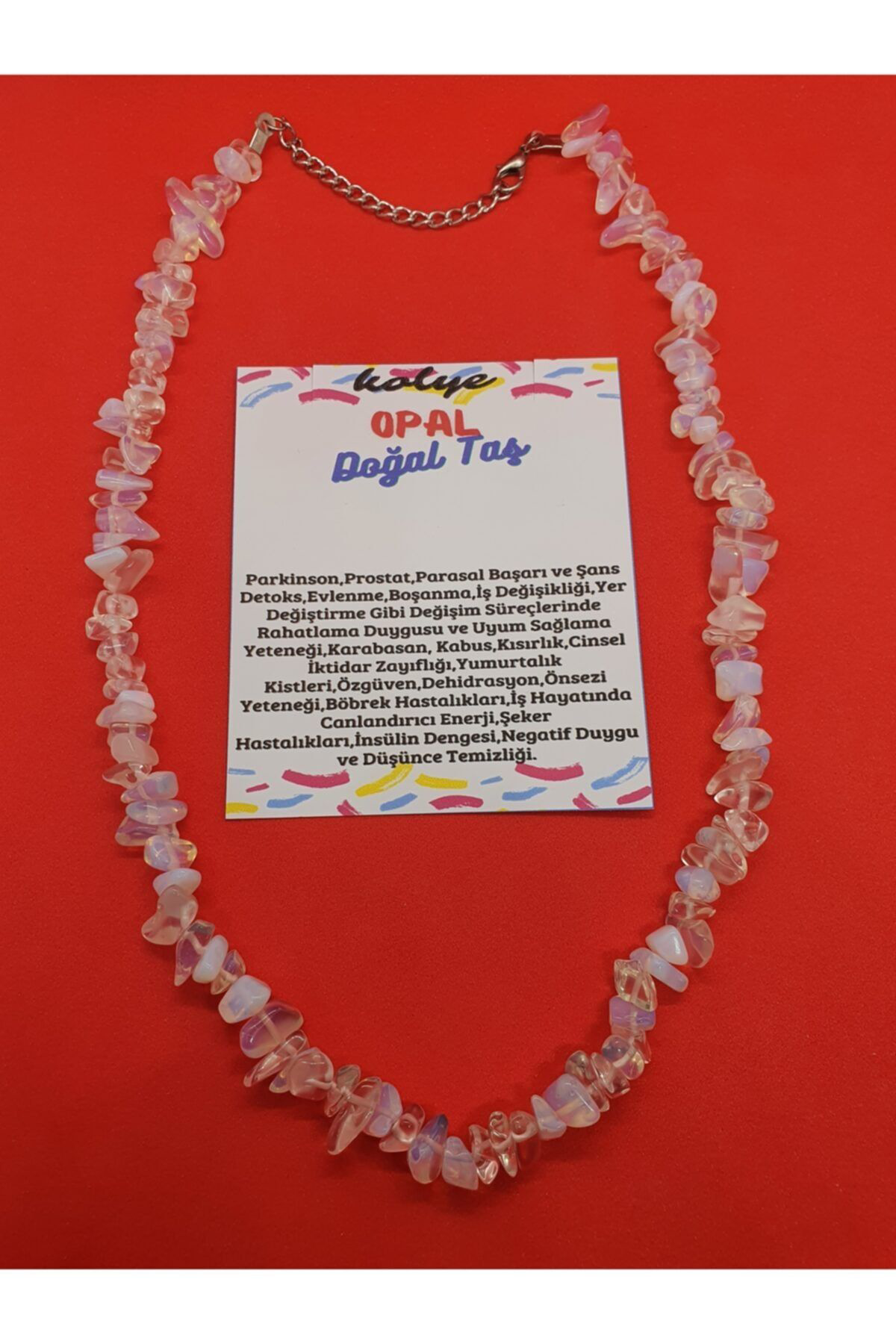 Sertifikalı Opal Taşı Doğal Taş Kolye