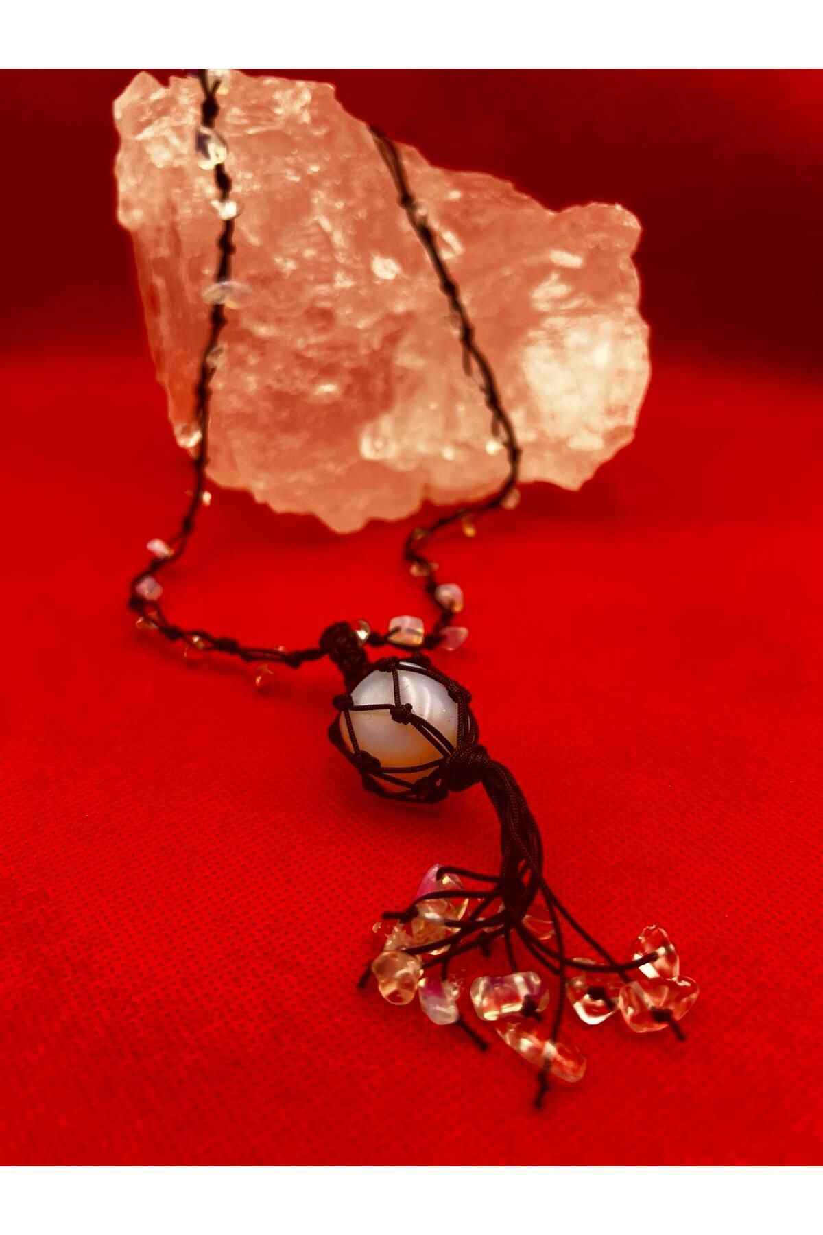 Sertifikalı Opal Doğal Taş Kolye El Yapımı Handmade A Kalite