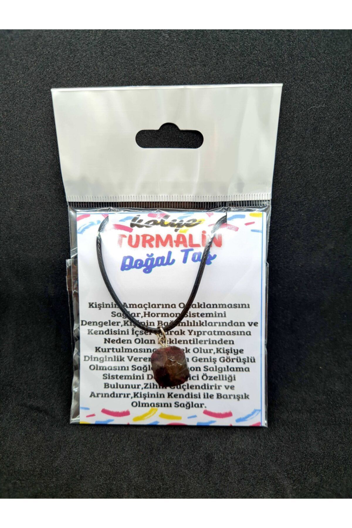 Sertifikalı Orijinal Doğal Taş Turmalin Kolye Aaa Kalite
