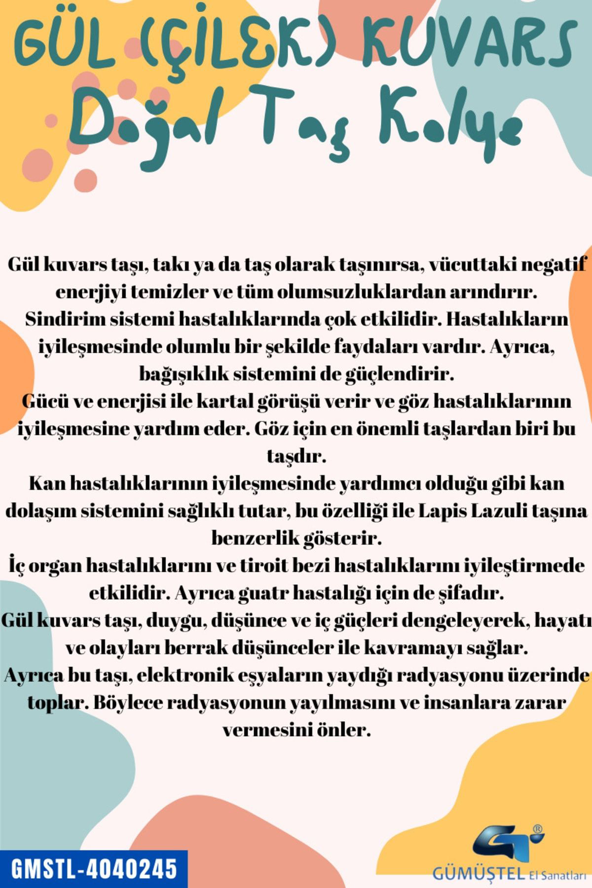 Sertifikalı Orijinal Işlenmemiş Doğal Taş Gül Kuvars Kolye Sürpri Sertifikalı Orijinal Işlenmemiş Doğal Taş Gül Kuvars Kolye Sürpri