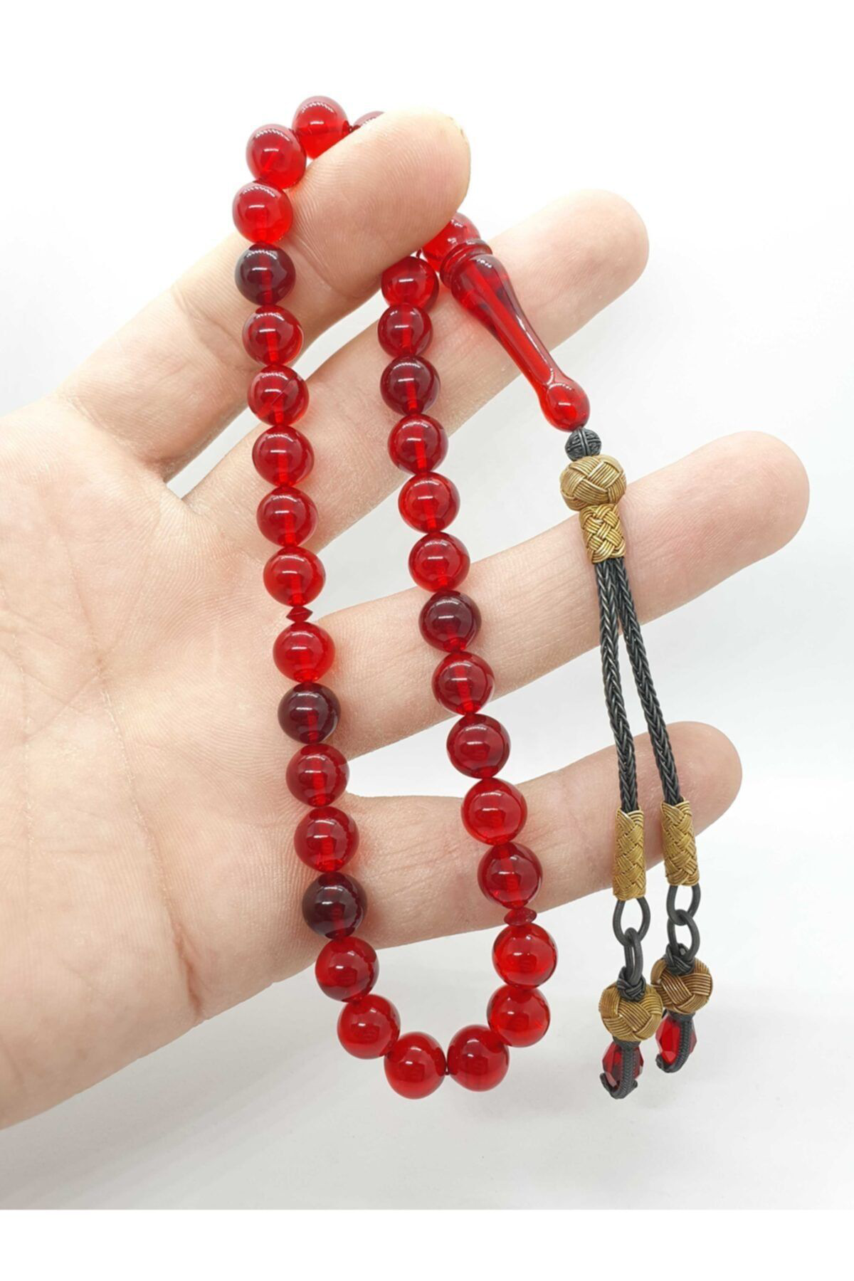 Sertifikalı Orijinal Sıkma Kehribar Küre Kesim 9mm Tespih Gümüş K