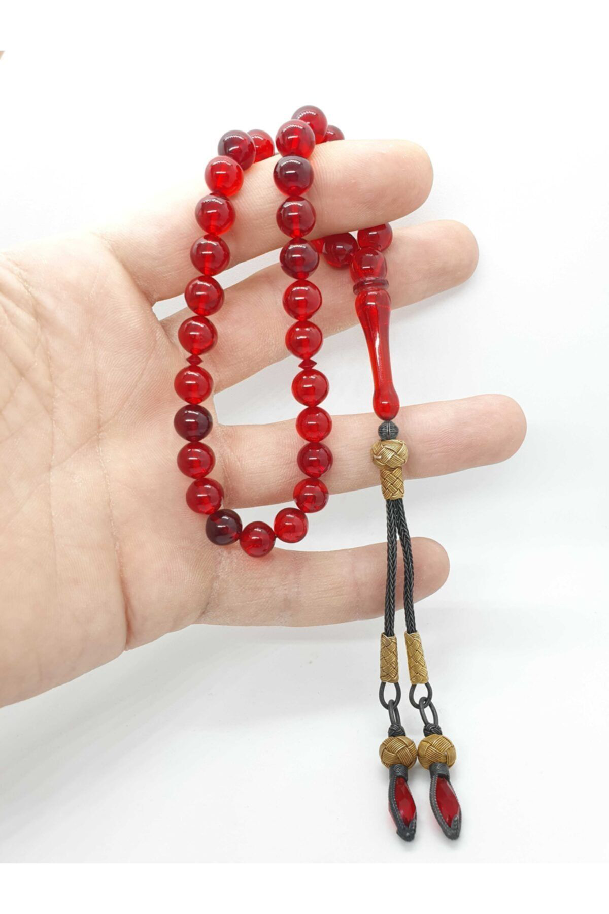 Sertifikalı Orijinal Sıkma Kehribar Küre Kesim 9mm Tespih Gümüş K